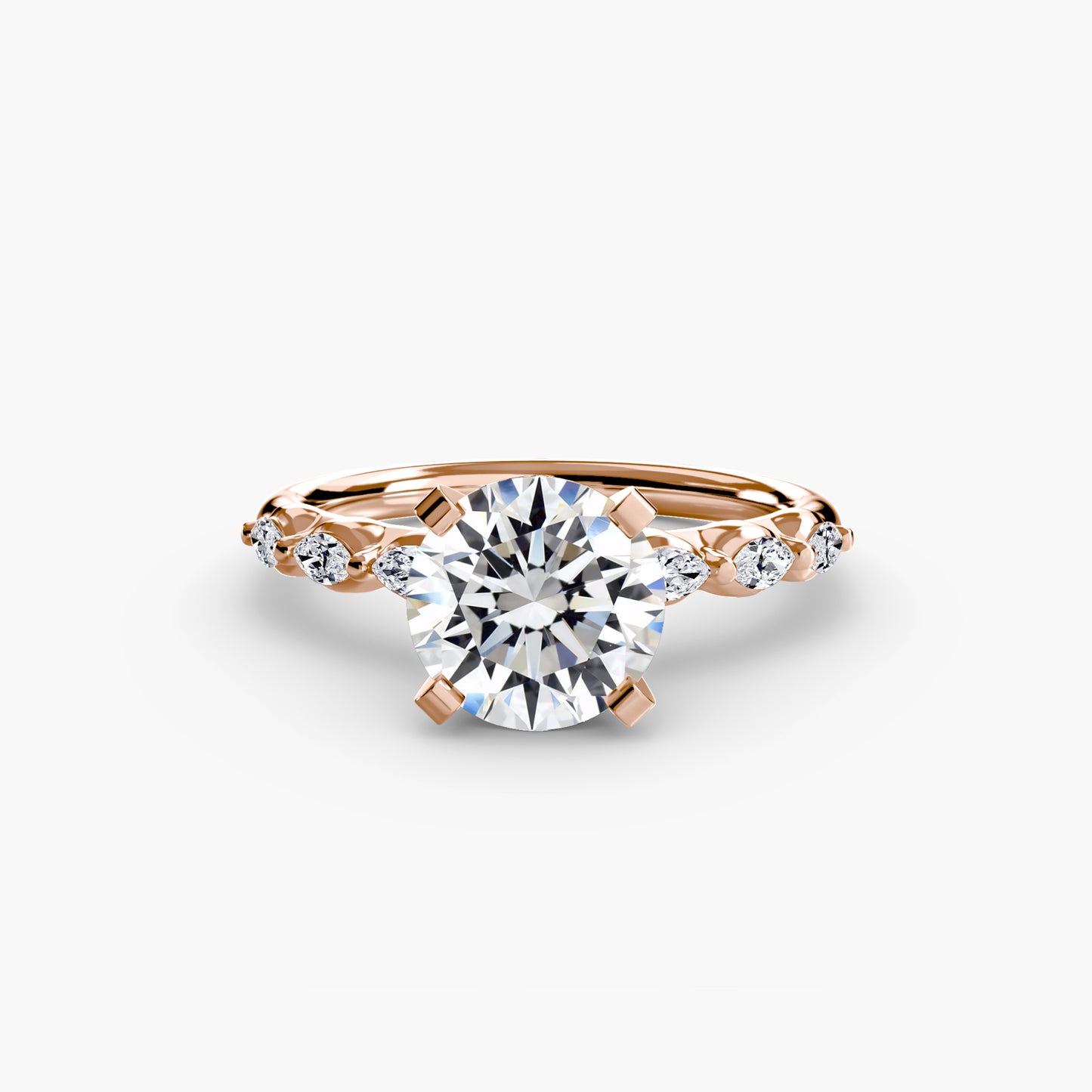 The Floral Accent Solitaire diamond ring
