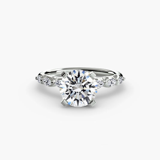 The Floral Accent Solitaire diamond ring