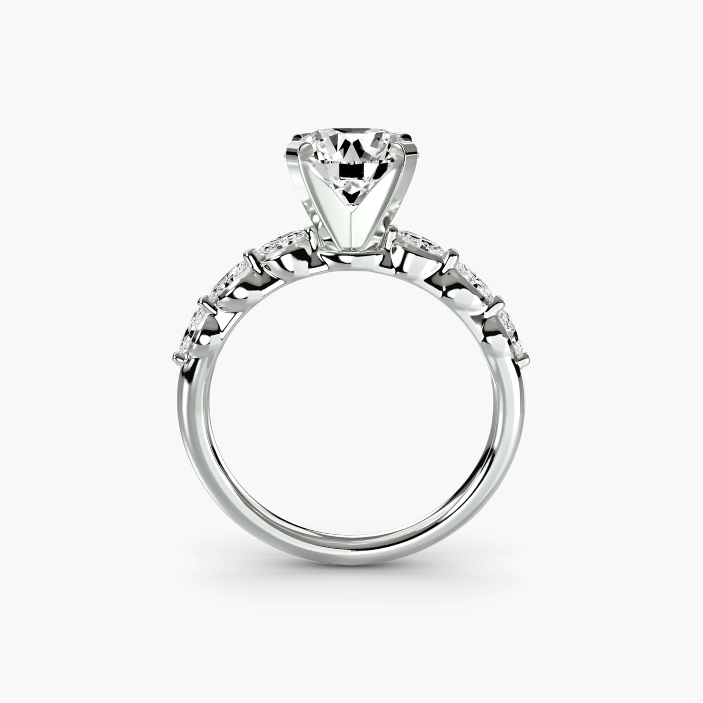 The Floral Accent Solitaire diamond ring