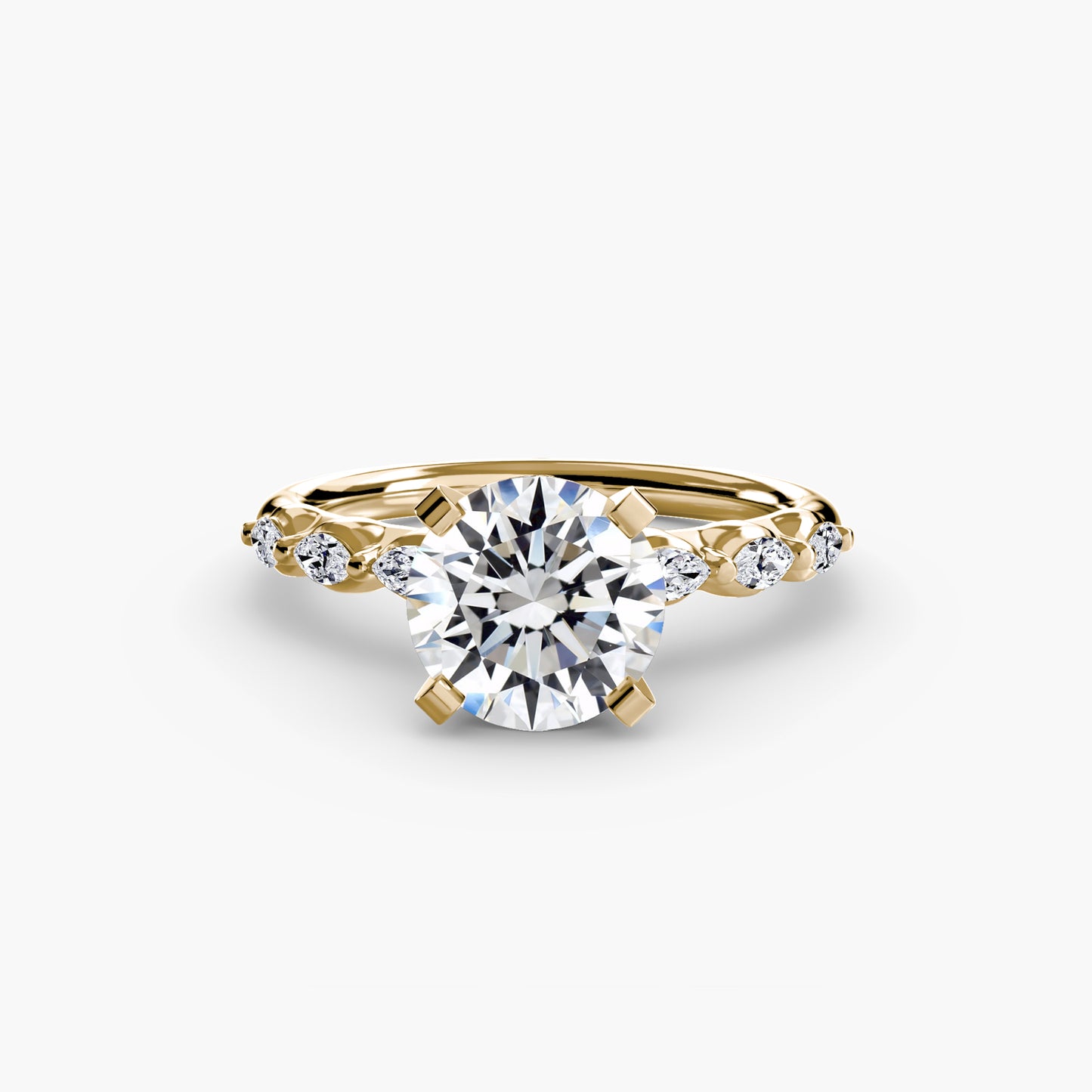 The Floral Accent Solitaire diamond ring