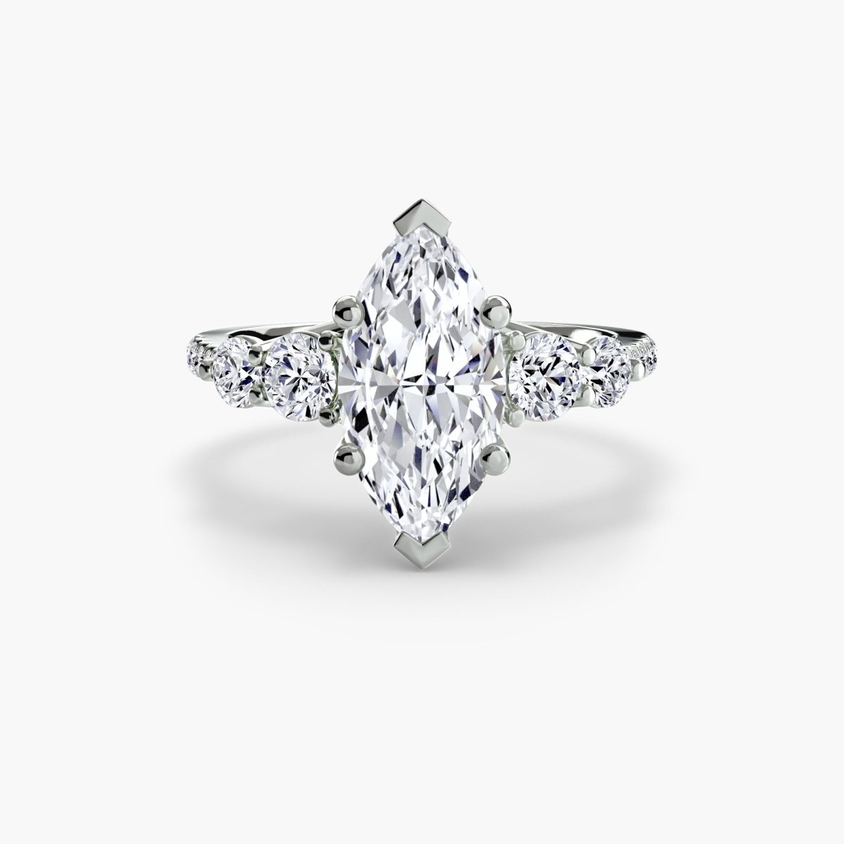 Five Stone Ring with Diamond Pavé Band | Joaillerie VCL