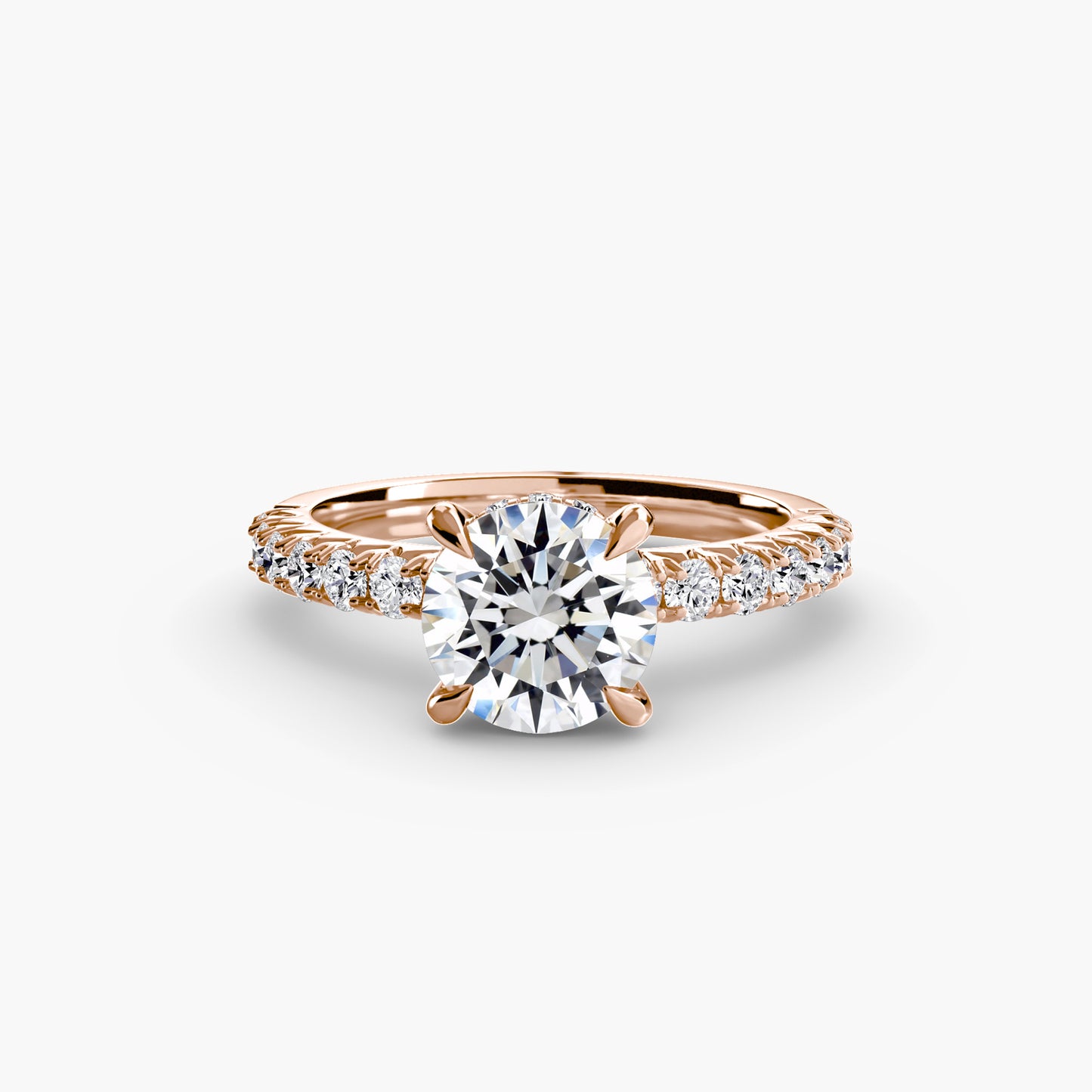 Sovereign Solitaire diamond ring with Pavé