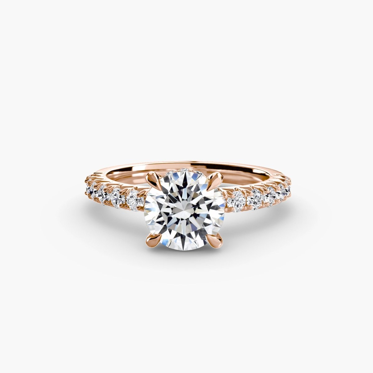 Sovereign Solitaire diamond ring with Pavé | Joaillerie VCL