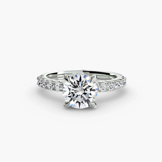 Sovereign Solitaire diamond ring with Pavé