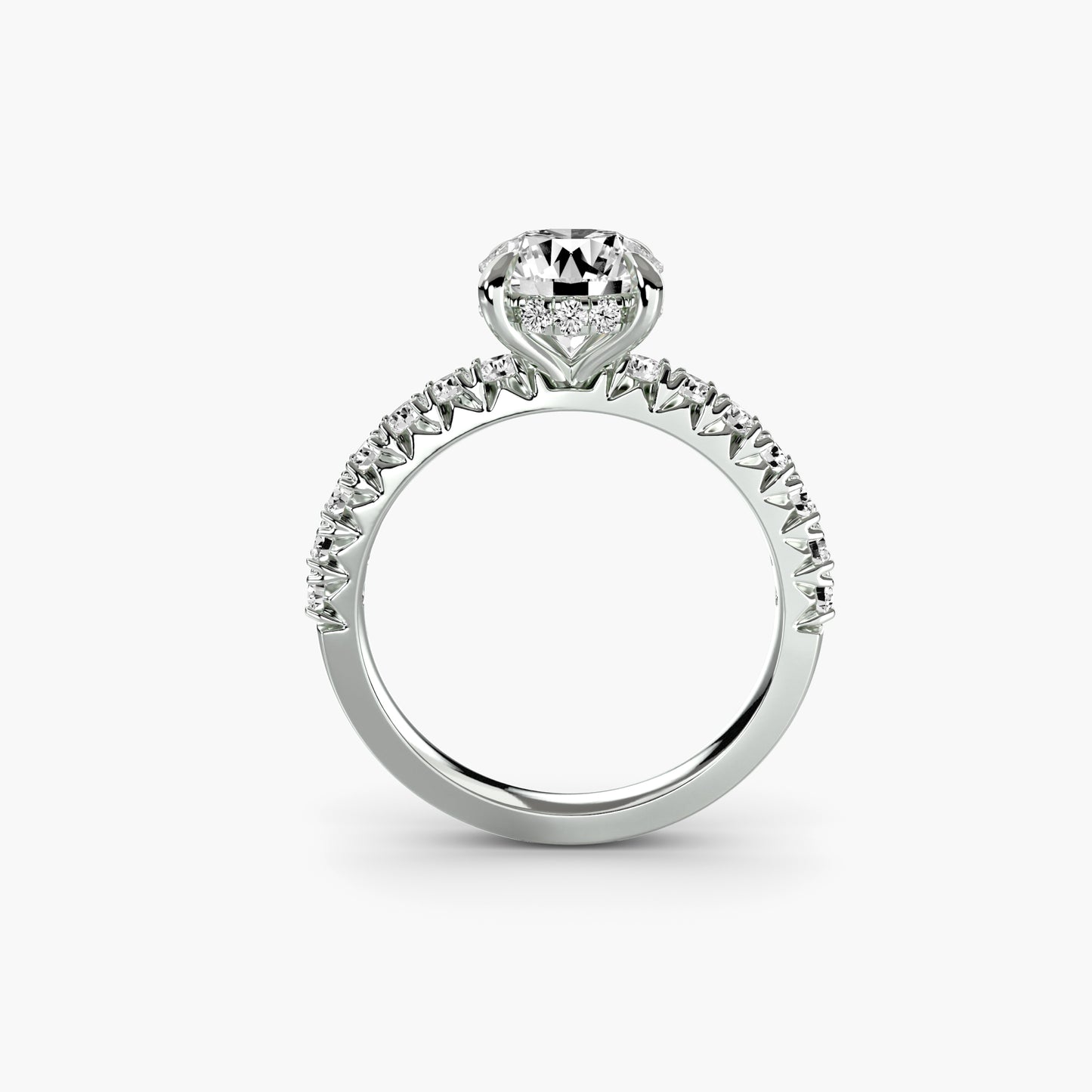 Sovereign Solitaire diamond ring with Pavé
