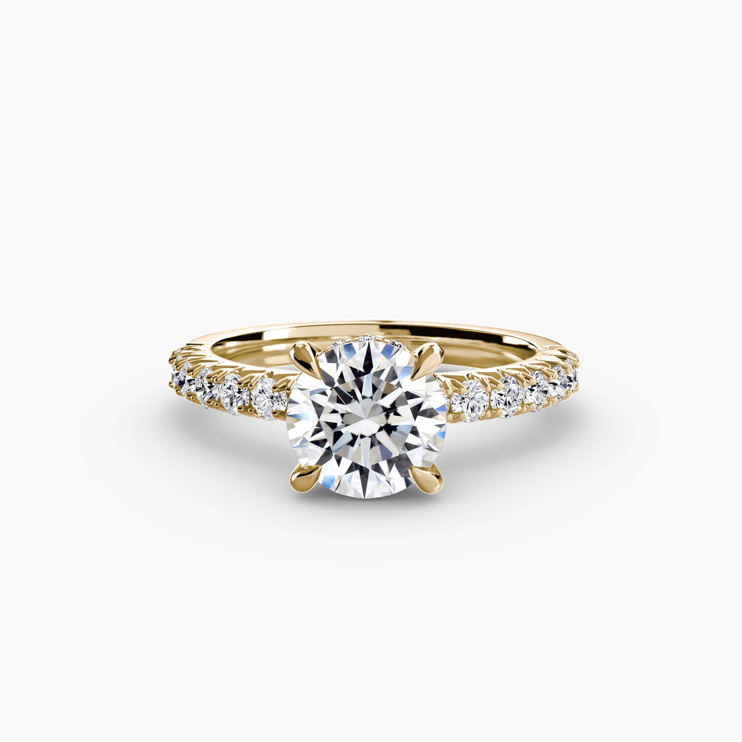Sovereign Solitaire diamond ring with Pavé