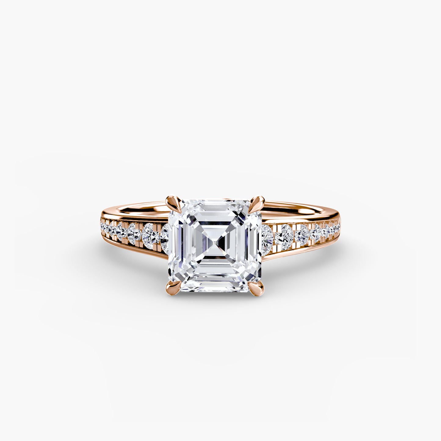 Apex Solitaire diamond ring with Pavé