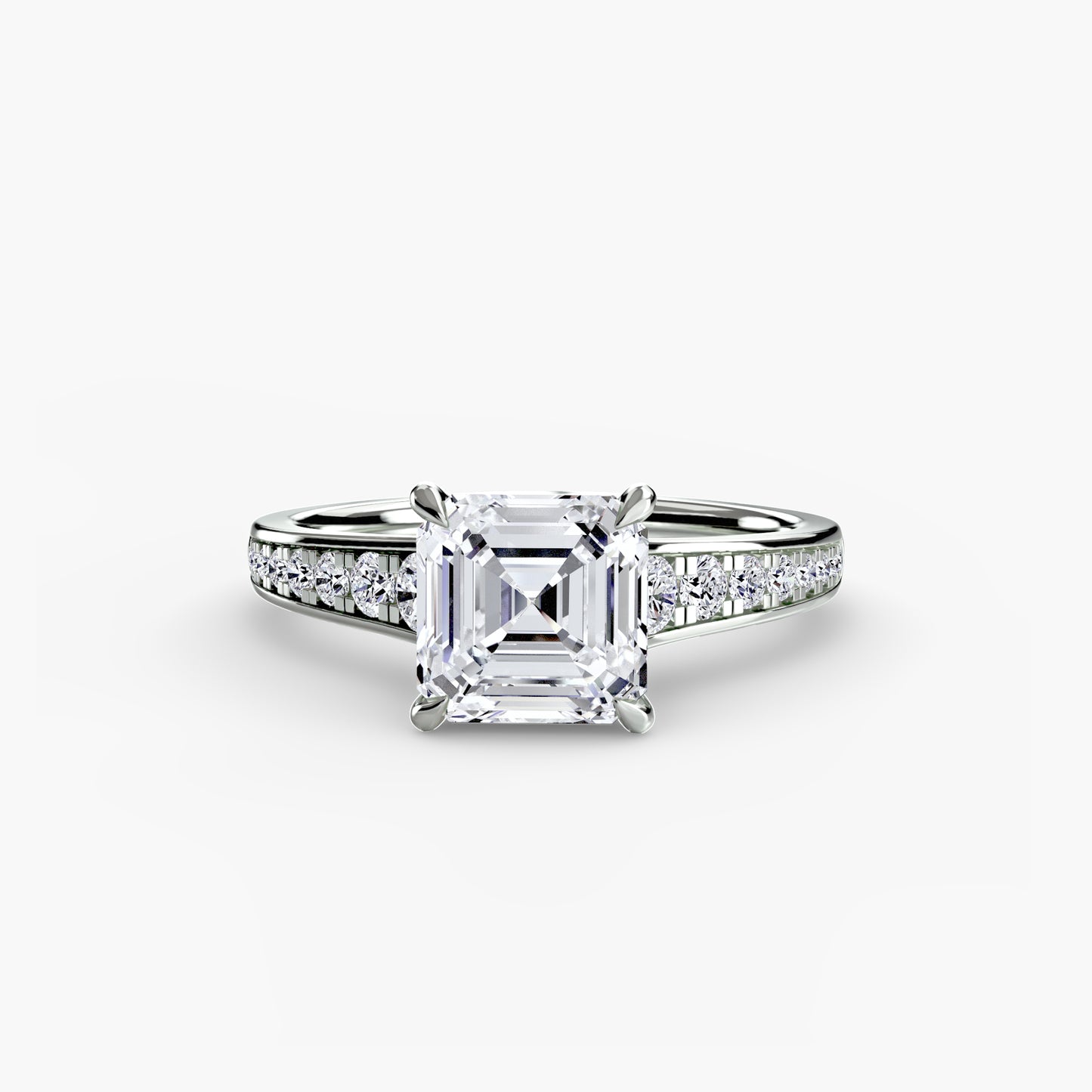 Apex Solitaire diamond ring with Pavé