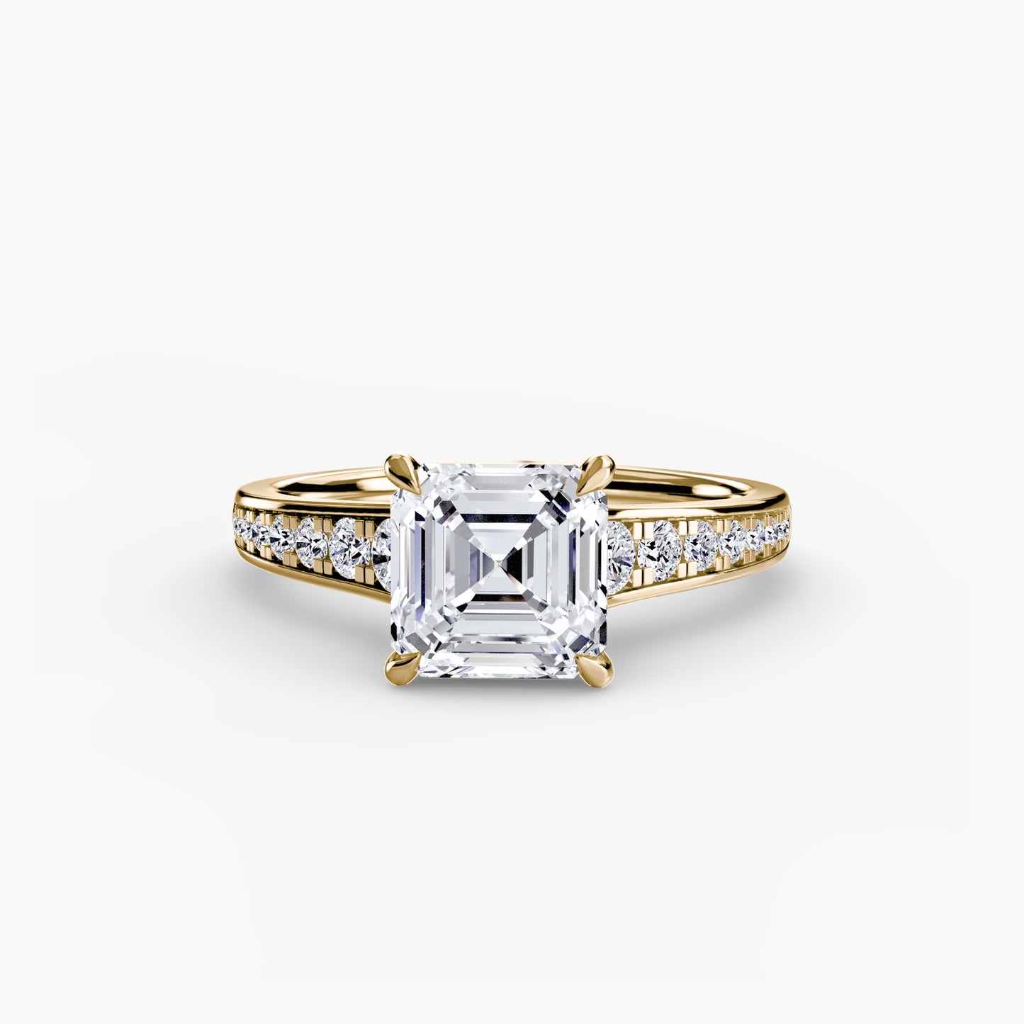 Apex Solitaire diamond ring with Pavé