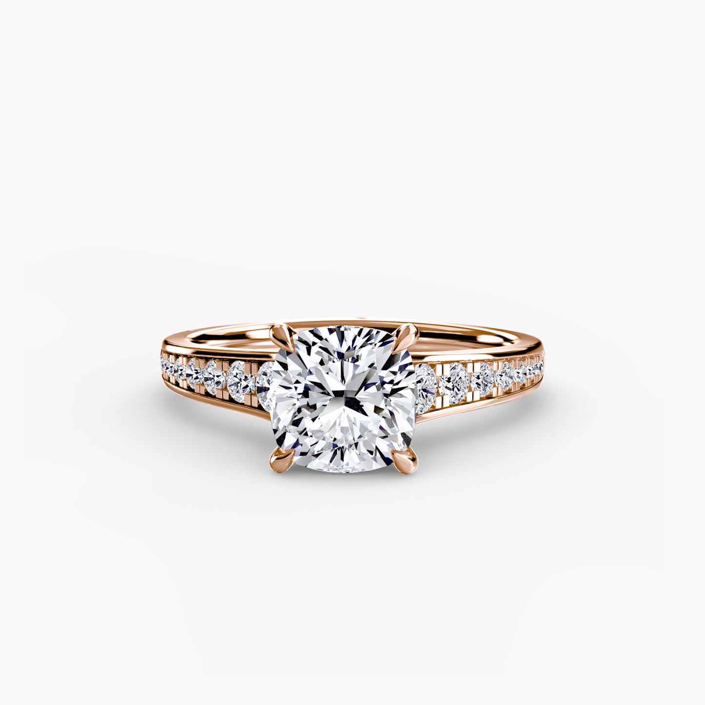 Apex Solitaire diamond ring with Pavé