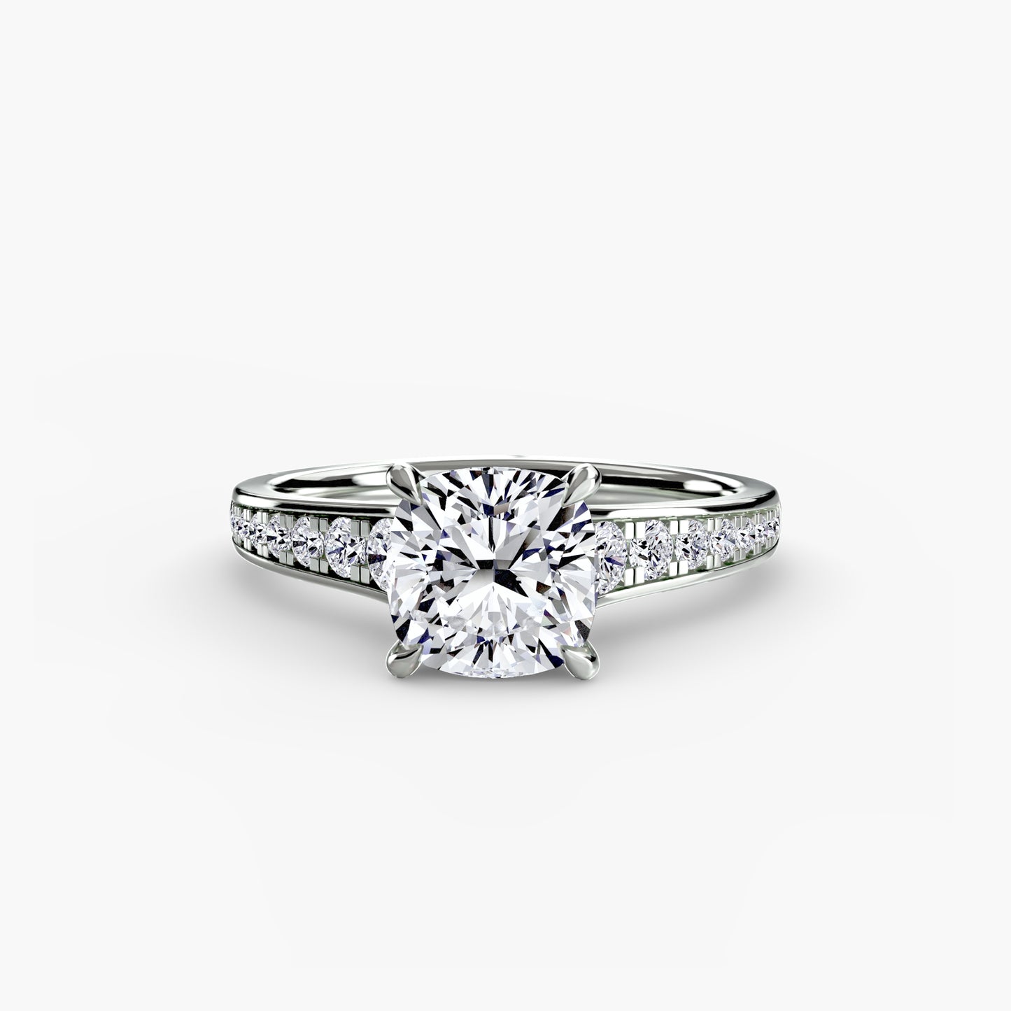 Apex Solitaire diamond ring with Pavé