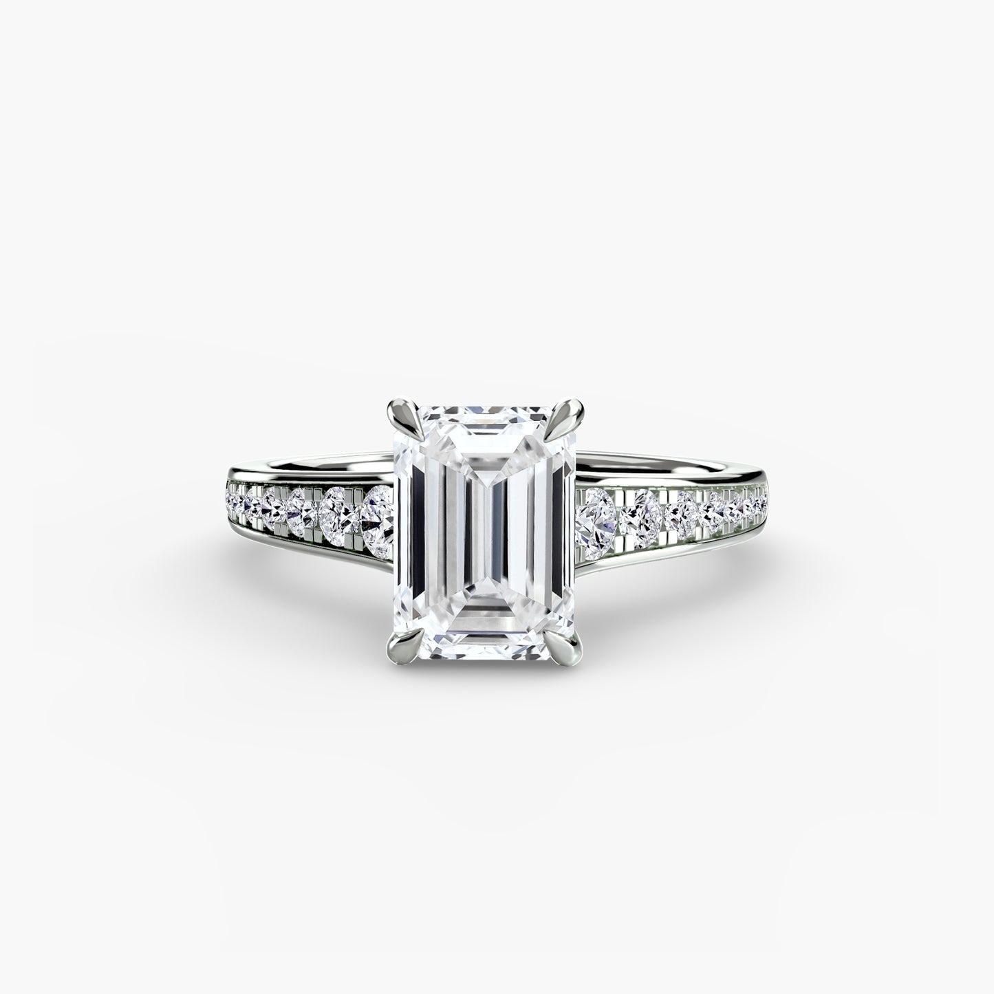 Apex Solitaire diamond ring with Pavé
