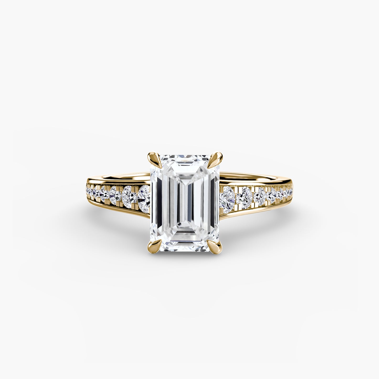 Apex Solitaire diamond ring with Pavé