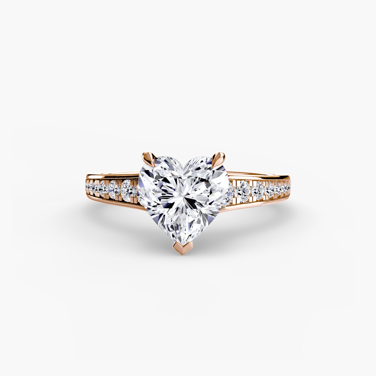 Apex Solitaire diamond ring with Pavé
