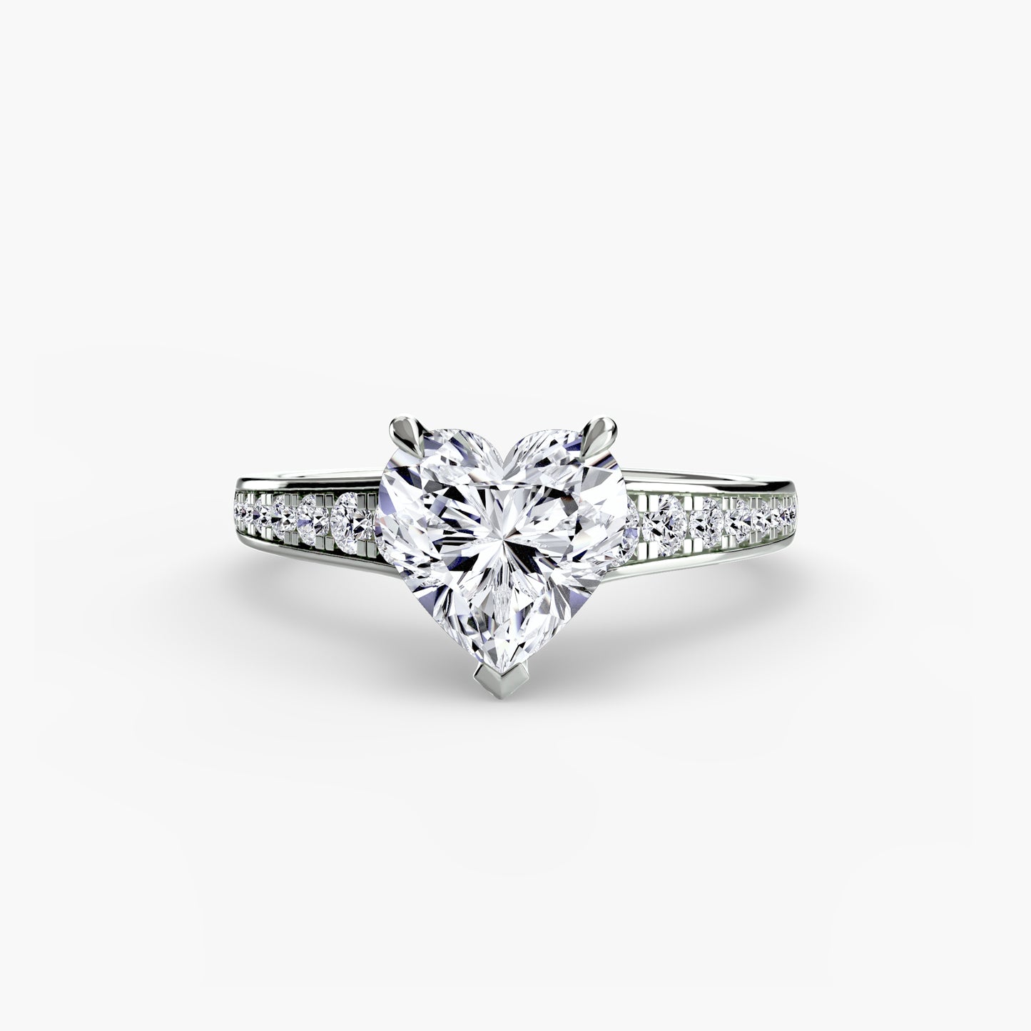 Apex Solitaire diamond ring with Pavé