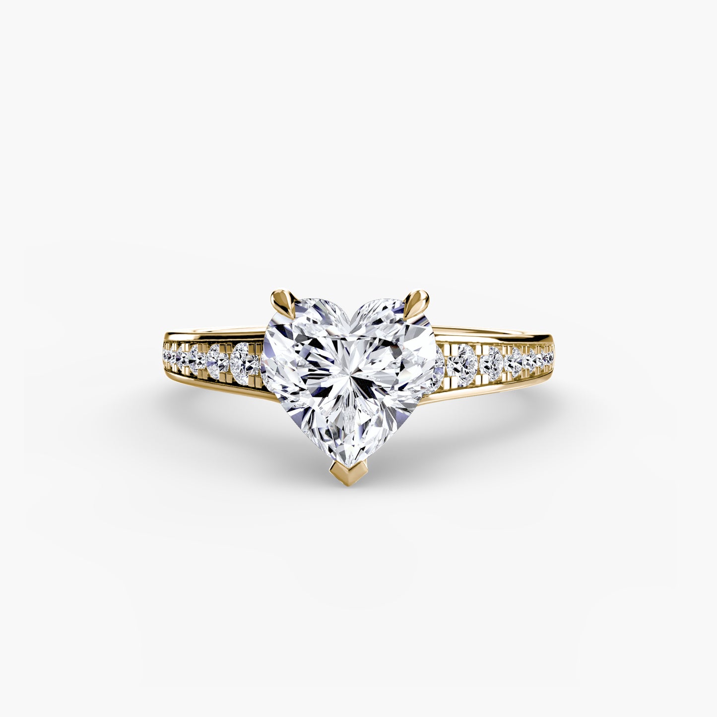 Apex Solitaire diamond ring with Pavé