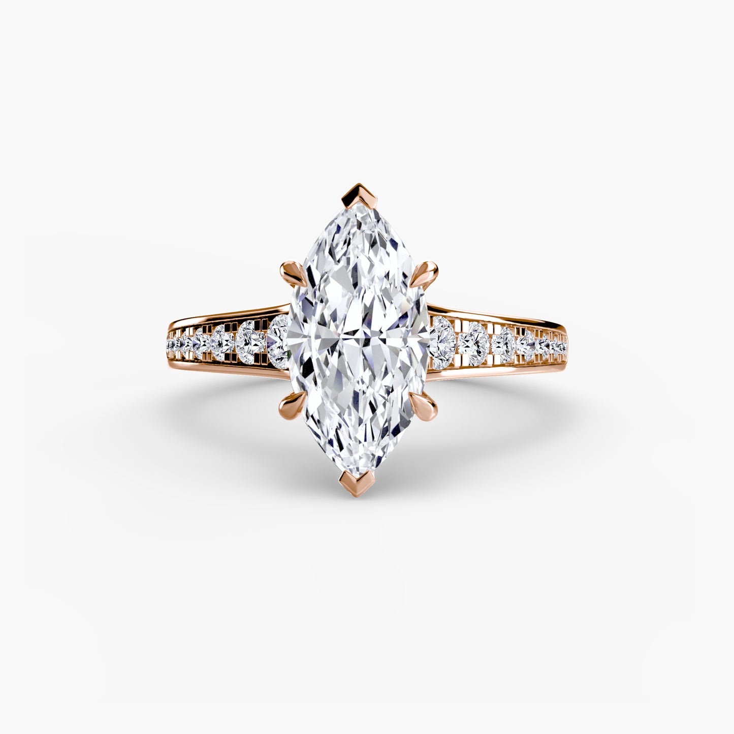 Apex Solitaire diamond ring with Pavé