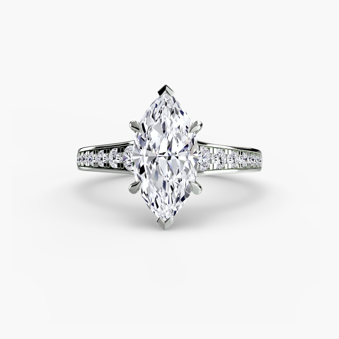 Apex Solitaire diamond ring with Pavé