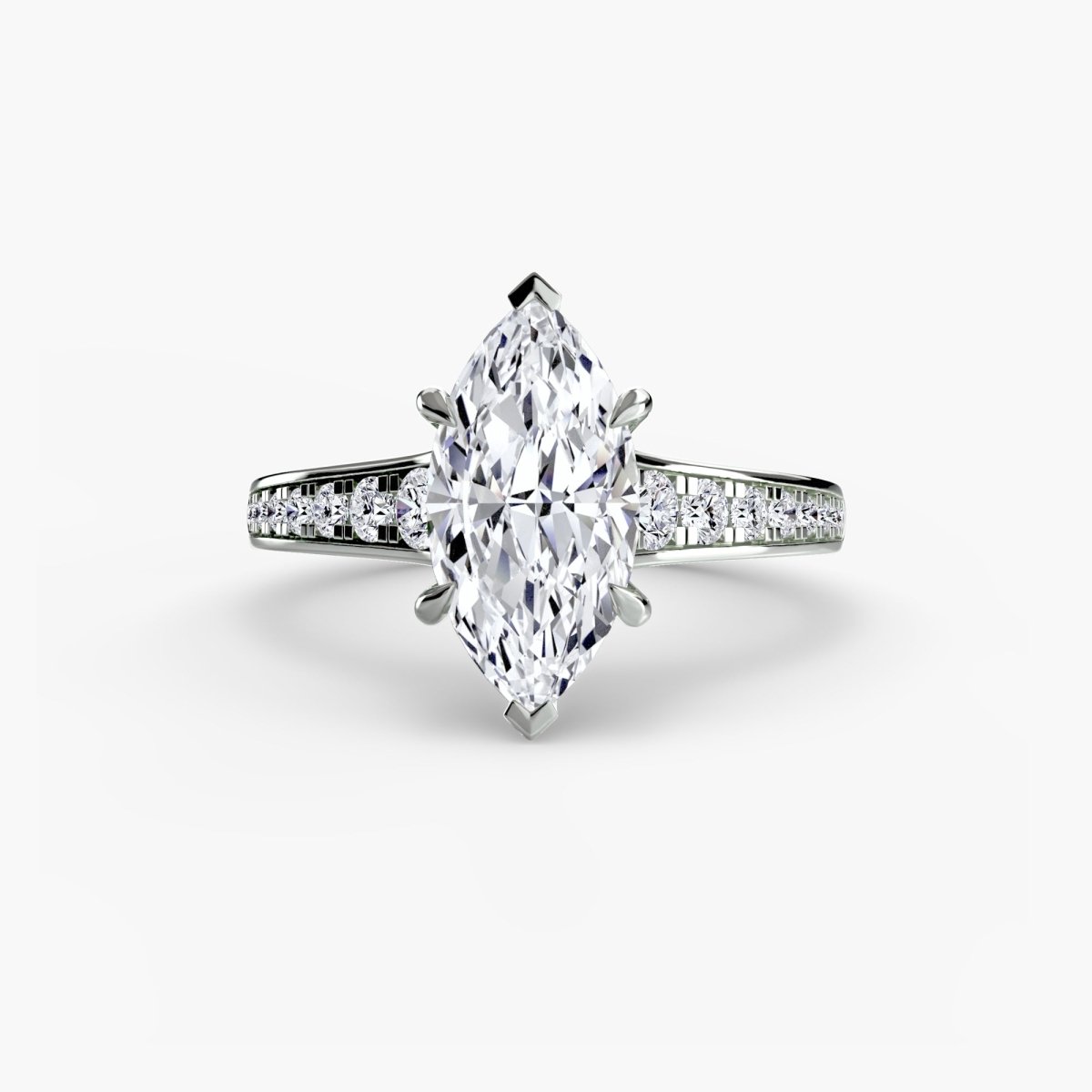 Apex Solitaire diamond ring with Pavé | Joaillerie VCL