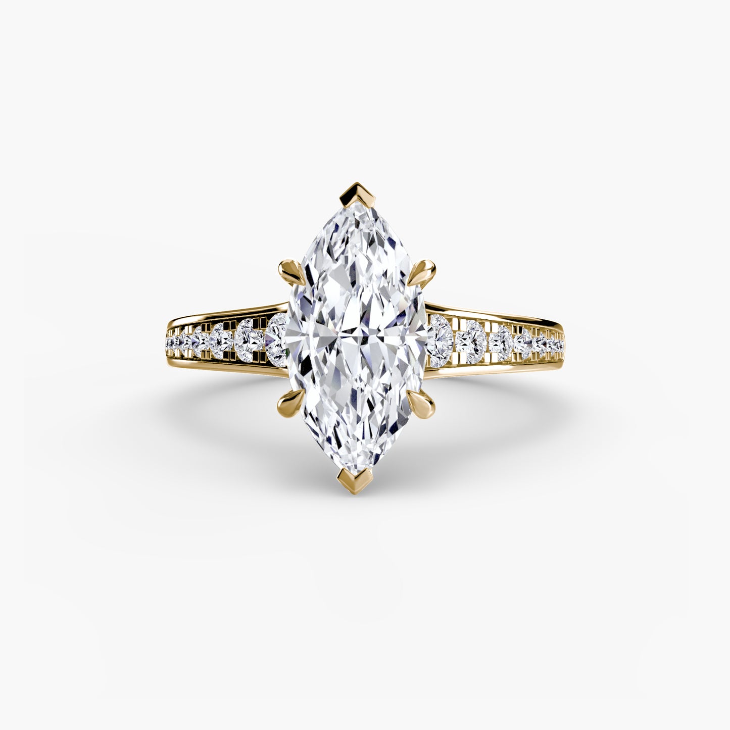 Apex Solitaire diamond ring with Pavé