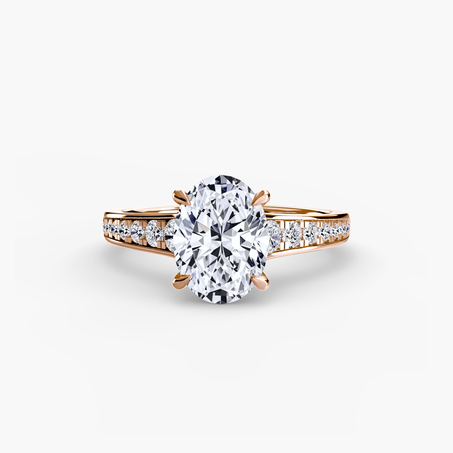 Apex Solitaire diamond ring with Pavé
