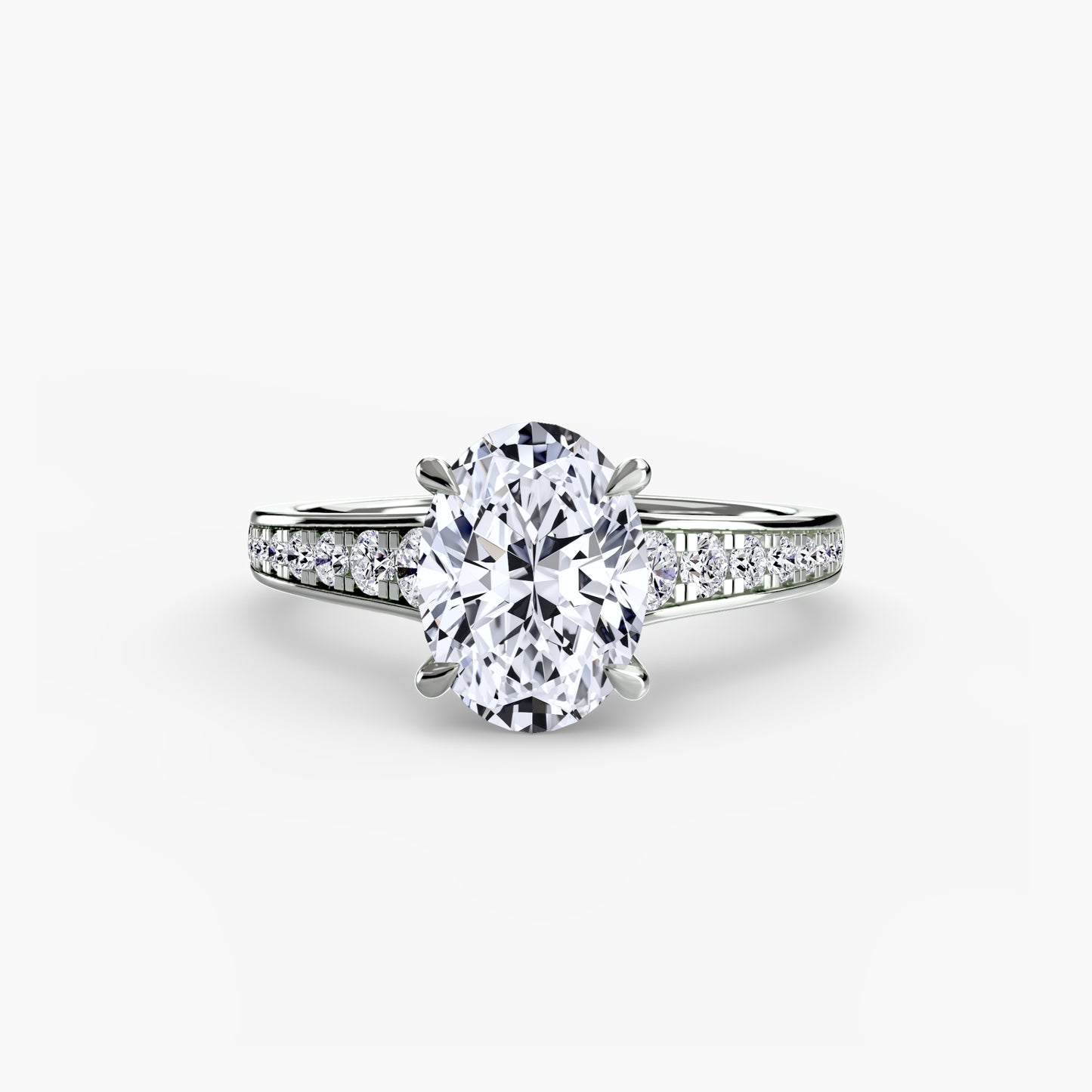 Apex Solitaire diamond ring with Pavé