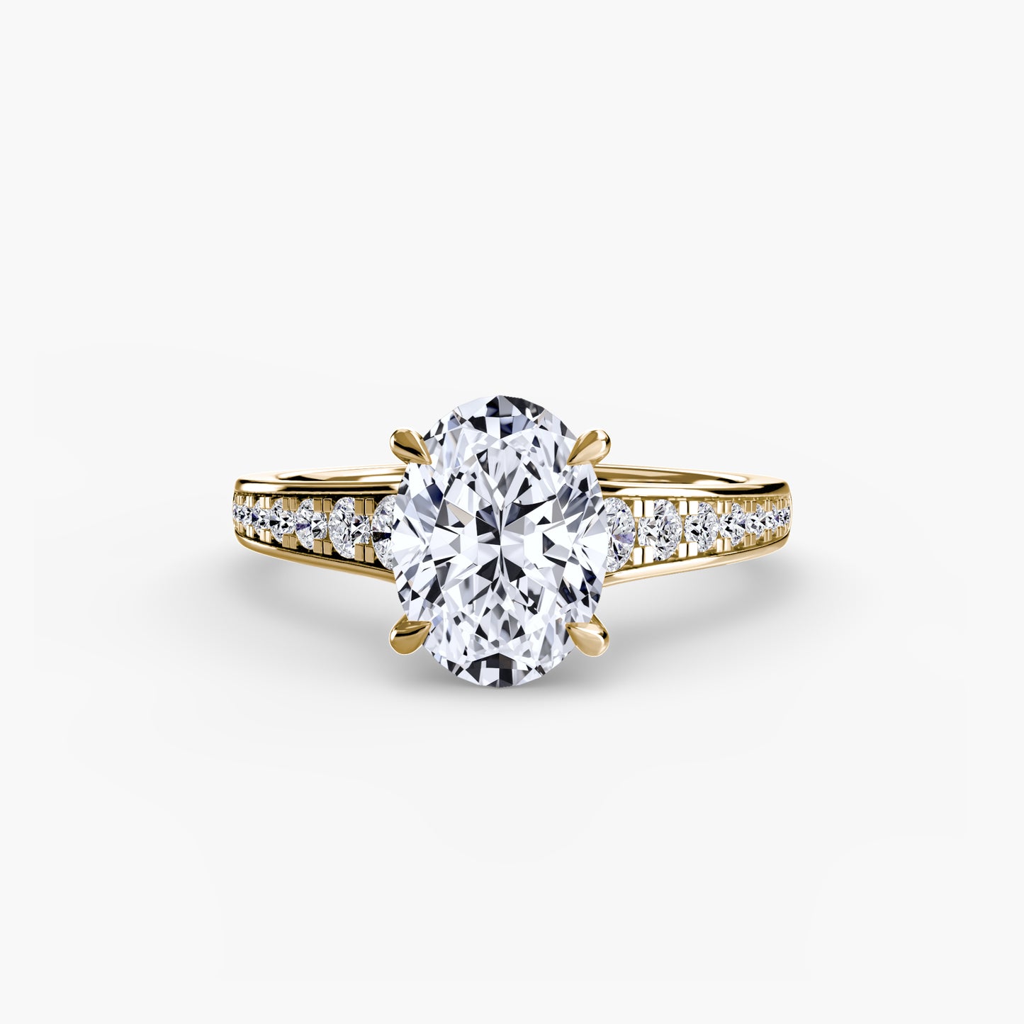 Apex Solitaire diamond ring with Pavé