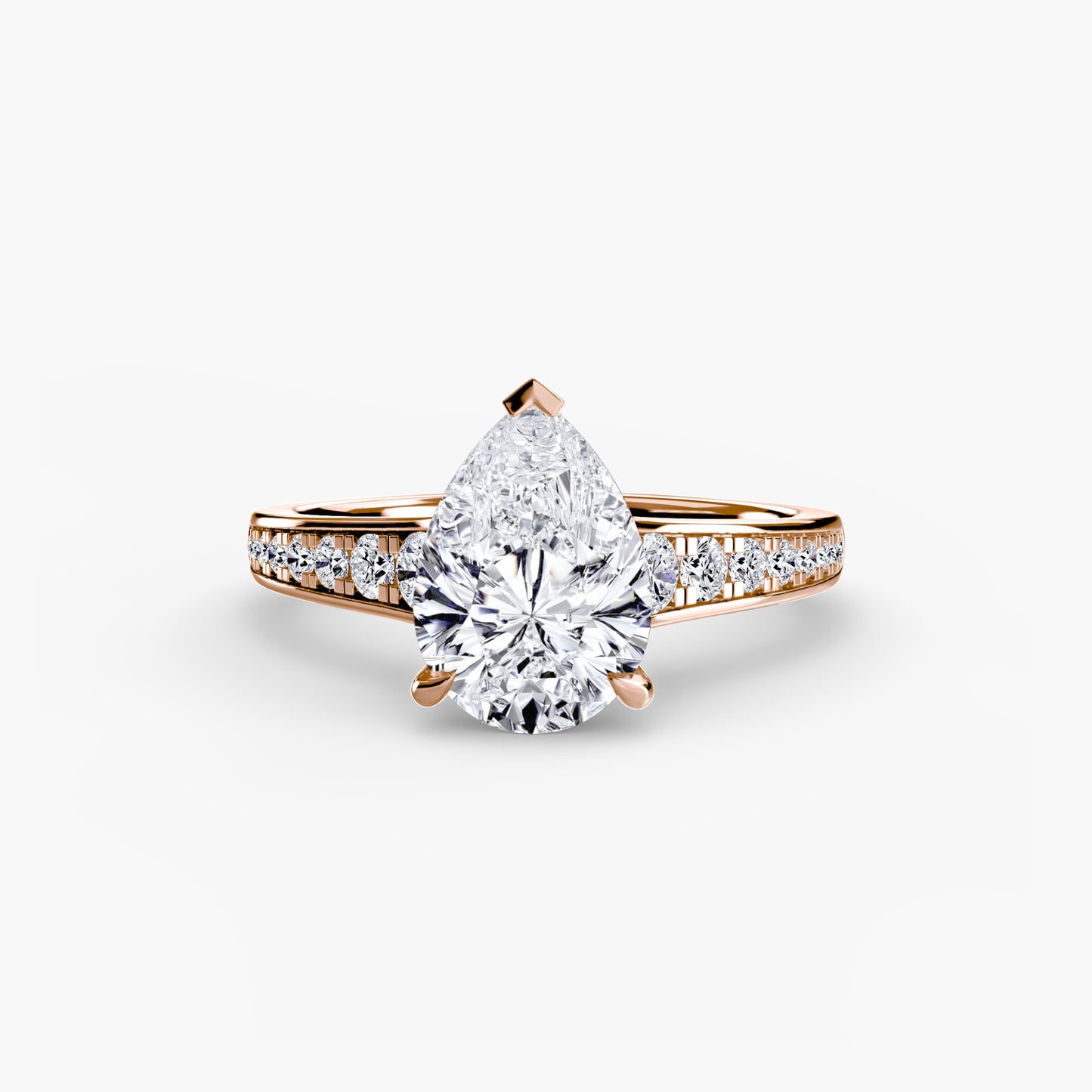 Apex Solitaire diamond ring with Pavé