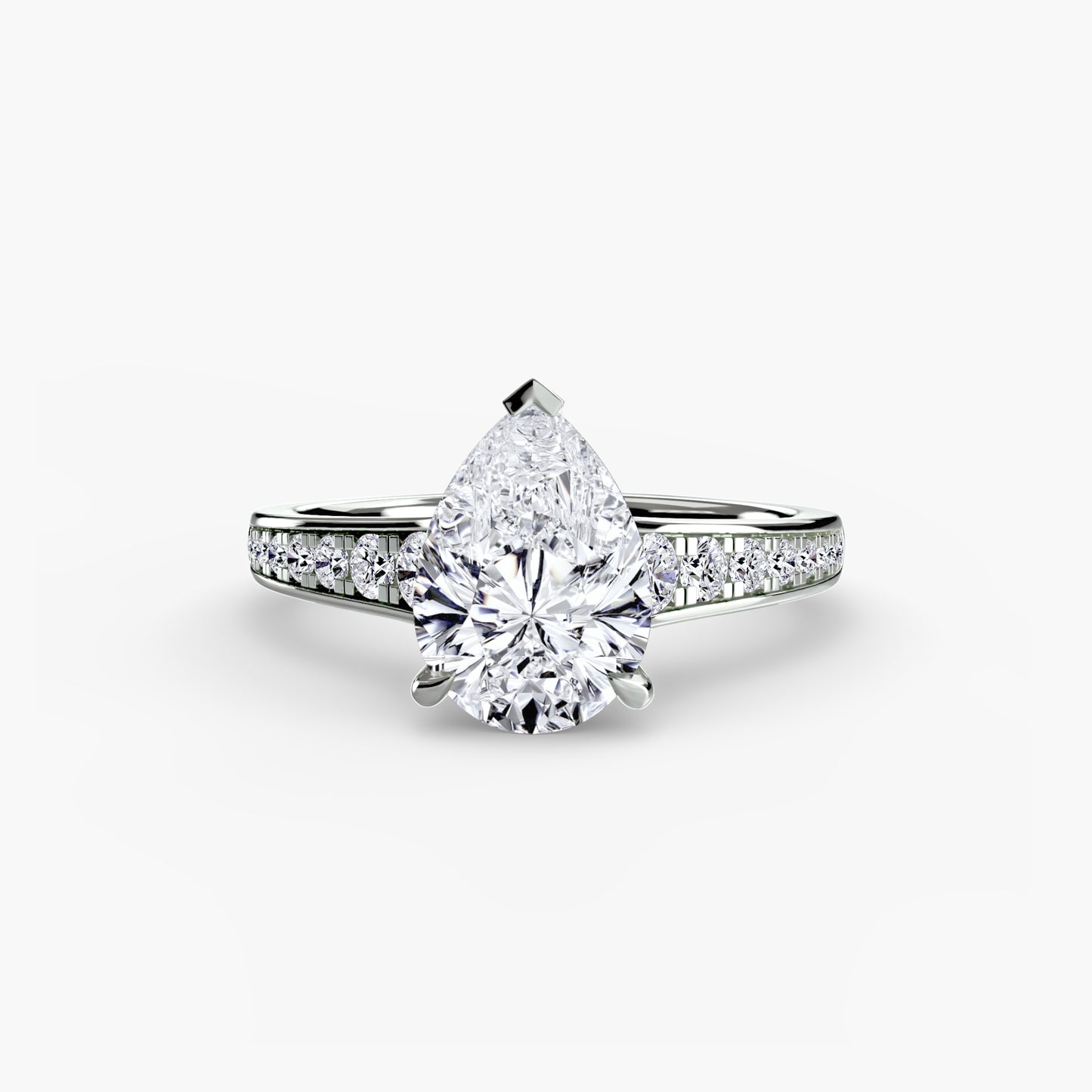 Apex Solitaire diamond ring with Pavé