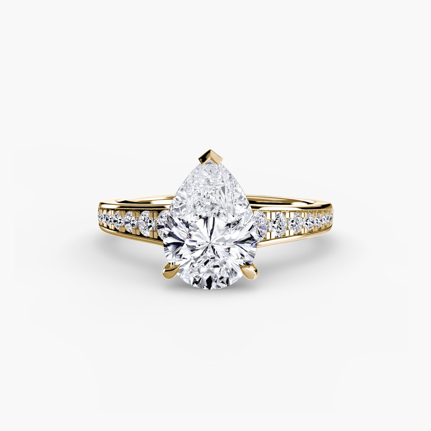 Apex Solitaire diamond ring with Pavé