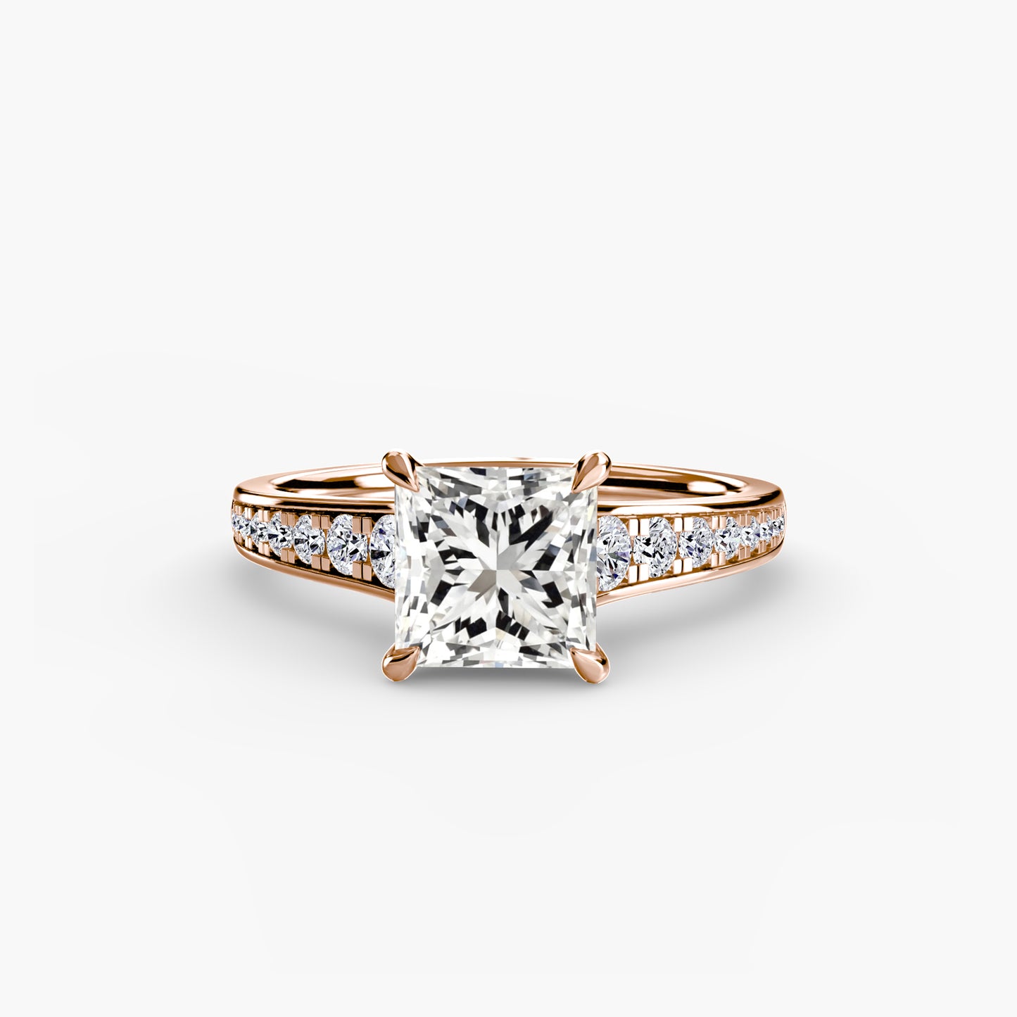 Apex Solitaire diamond ring with Pavé