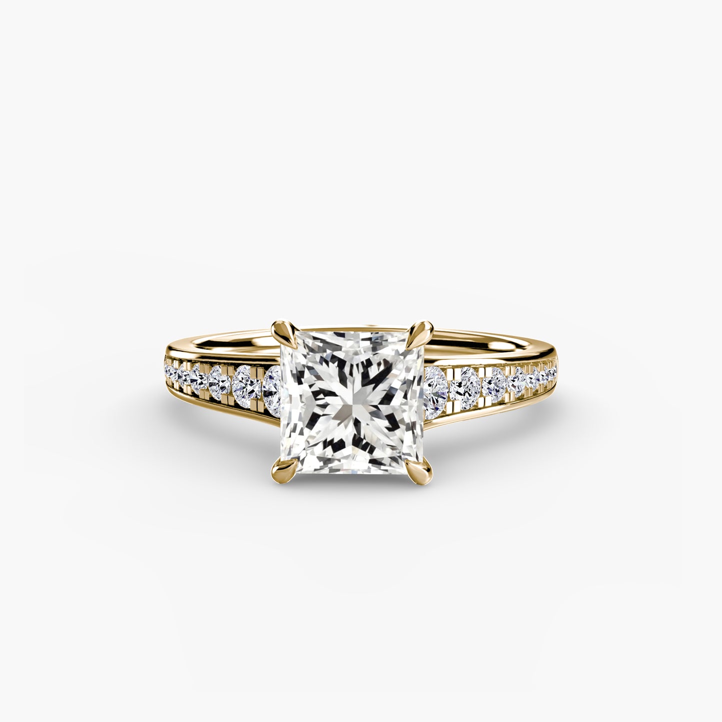 Apex Solitaire diamond ring with Pavé