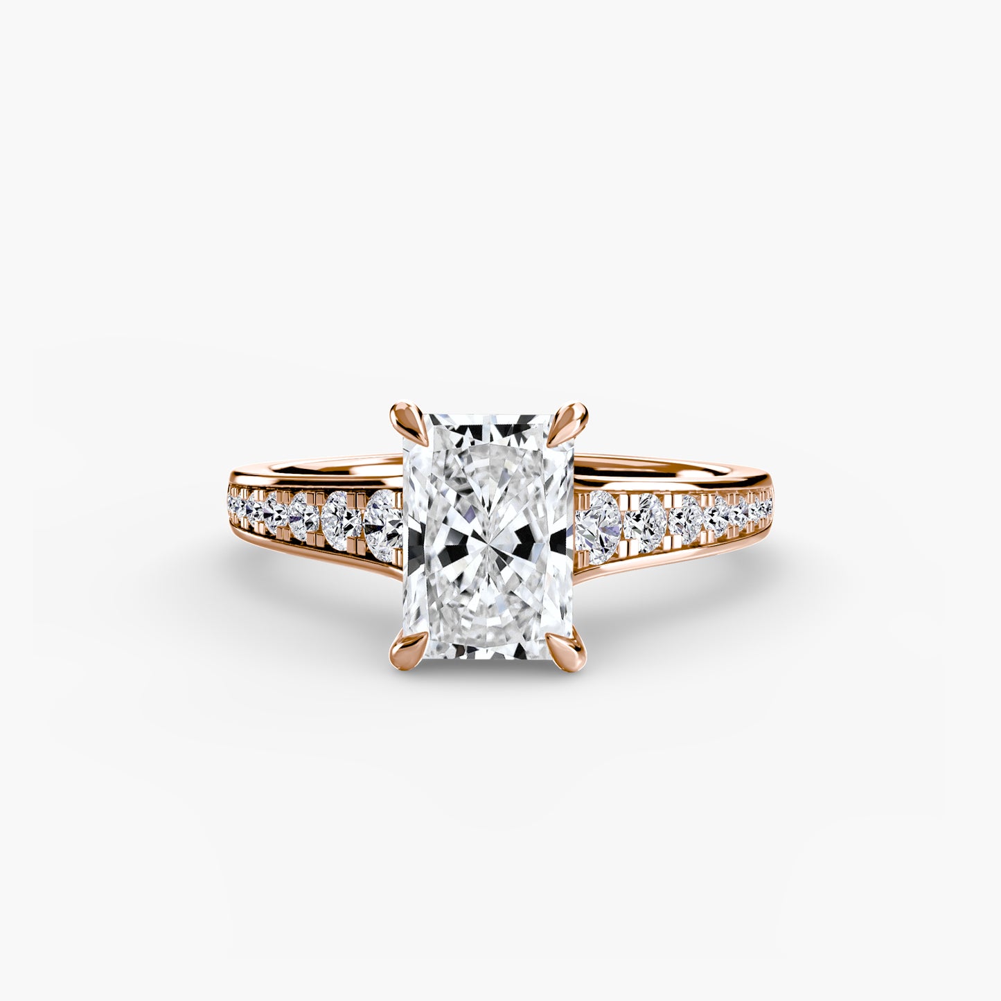 Apex Solitaire diamond ring with Pavé