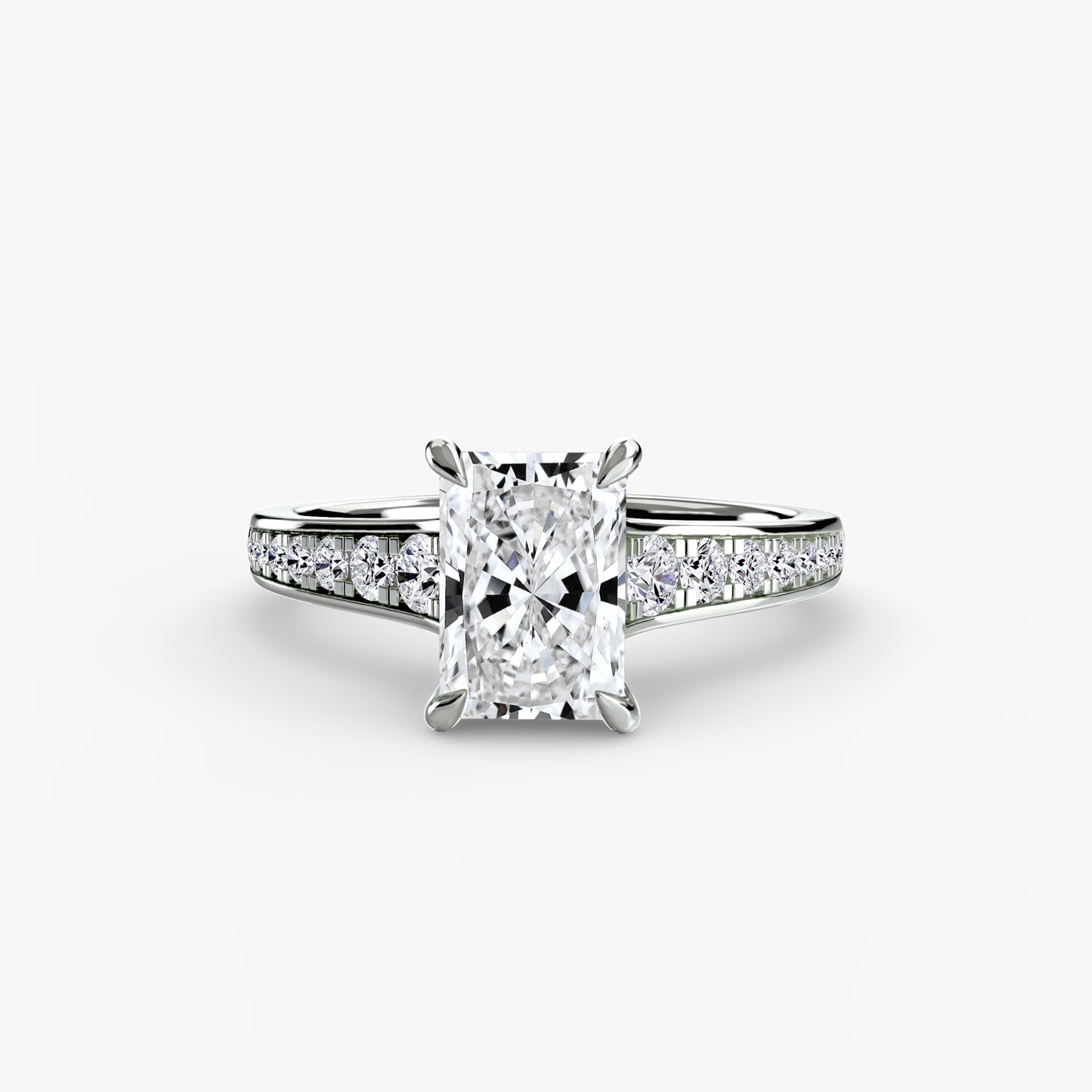 Apex Solitaire diamond ring with Pavé