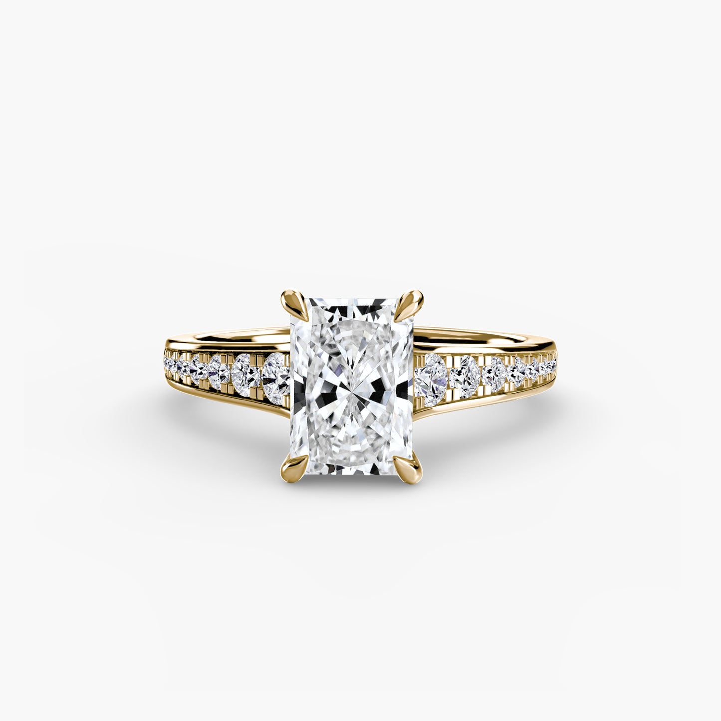 Apex Solitaire diamond ring with Pavé