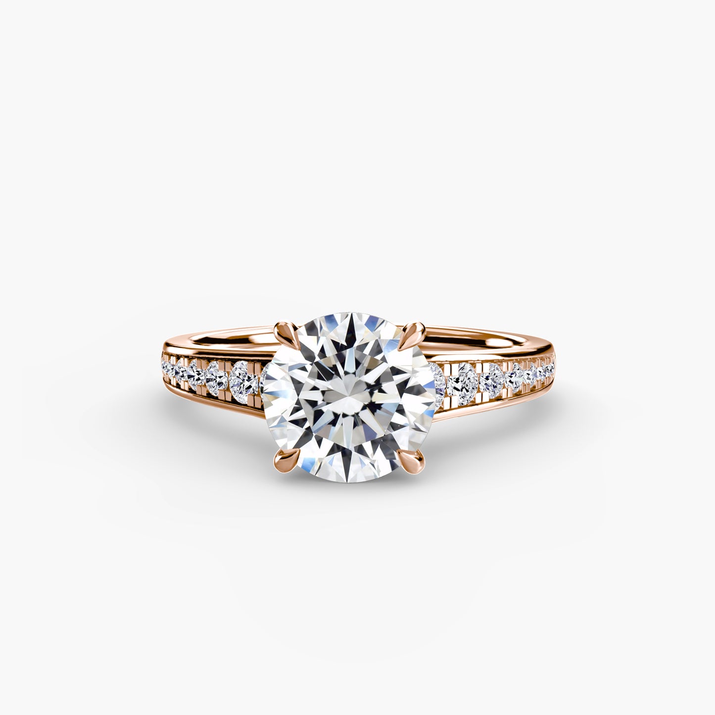 Apex Solitaire diamond ring with Pavé