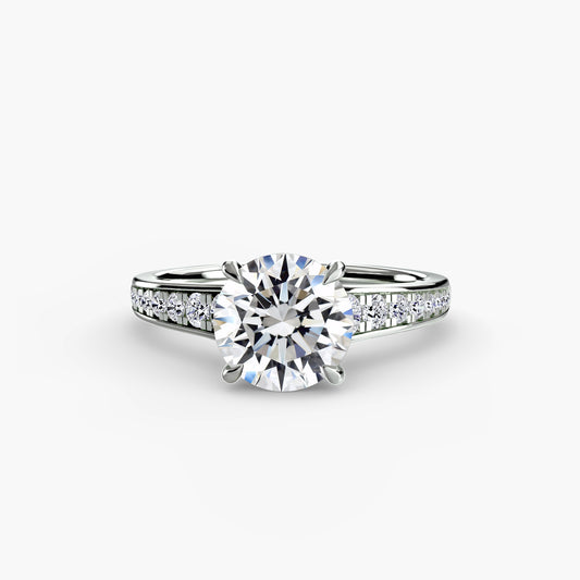 Apex Solitaire diamond ring with Pavé