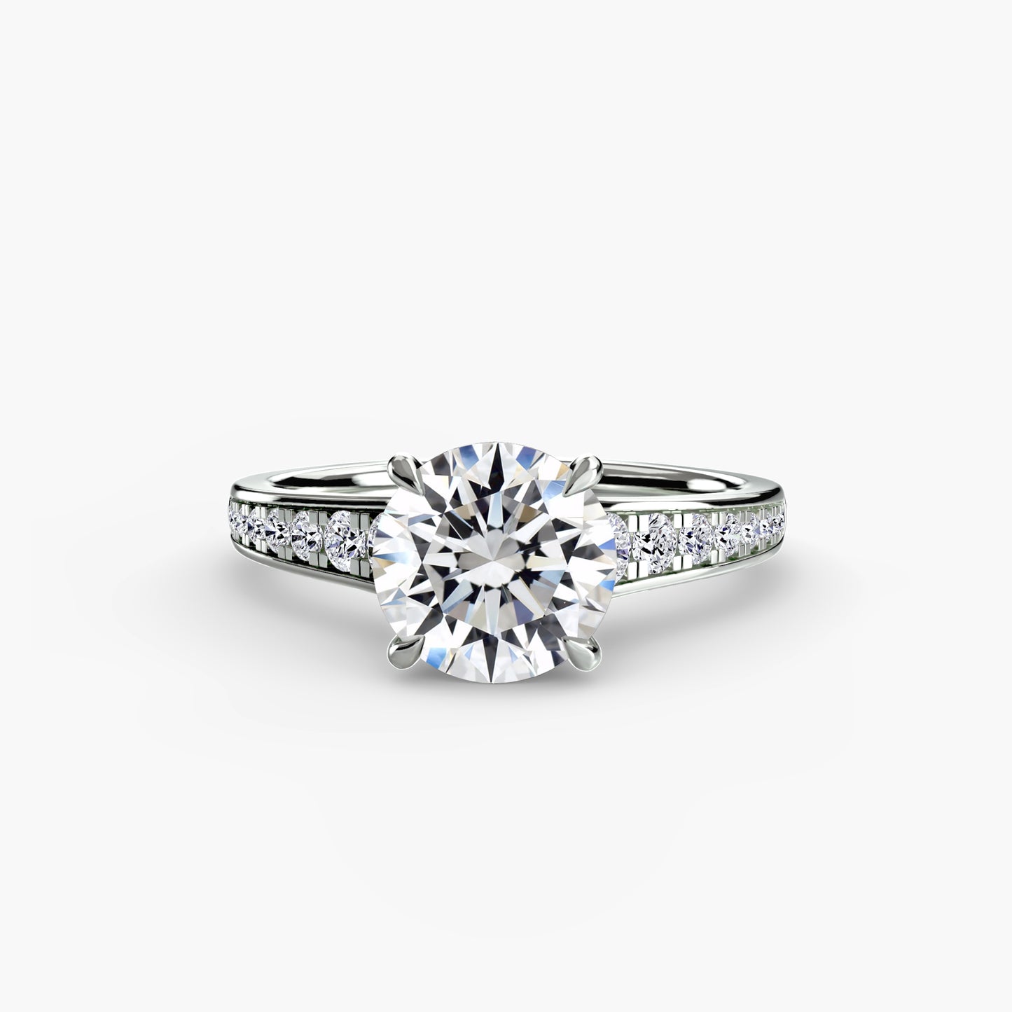 Apex Solitaire diamond ring with Pavé