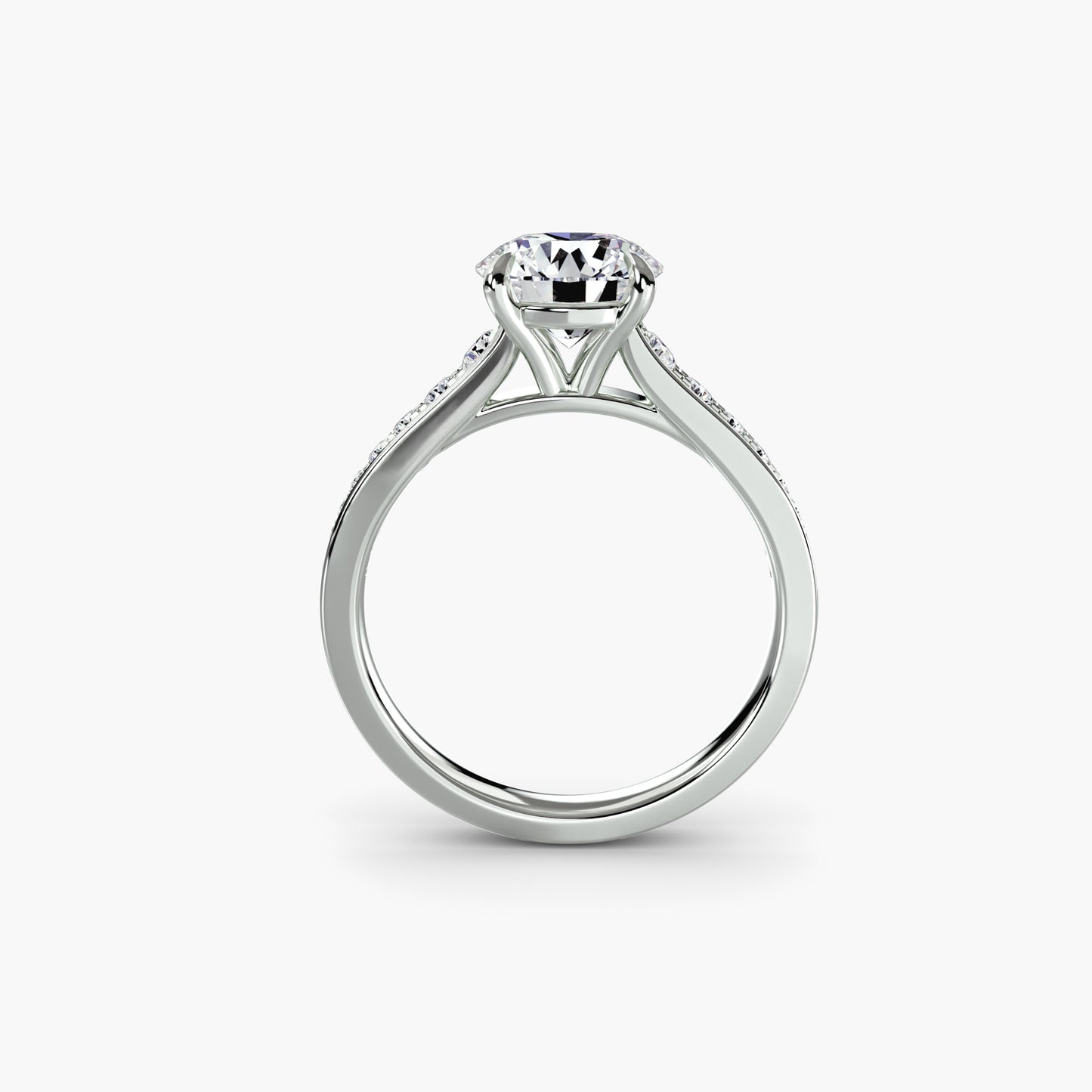 Apex Solitaire diamond ring with Pavé