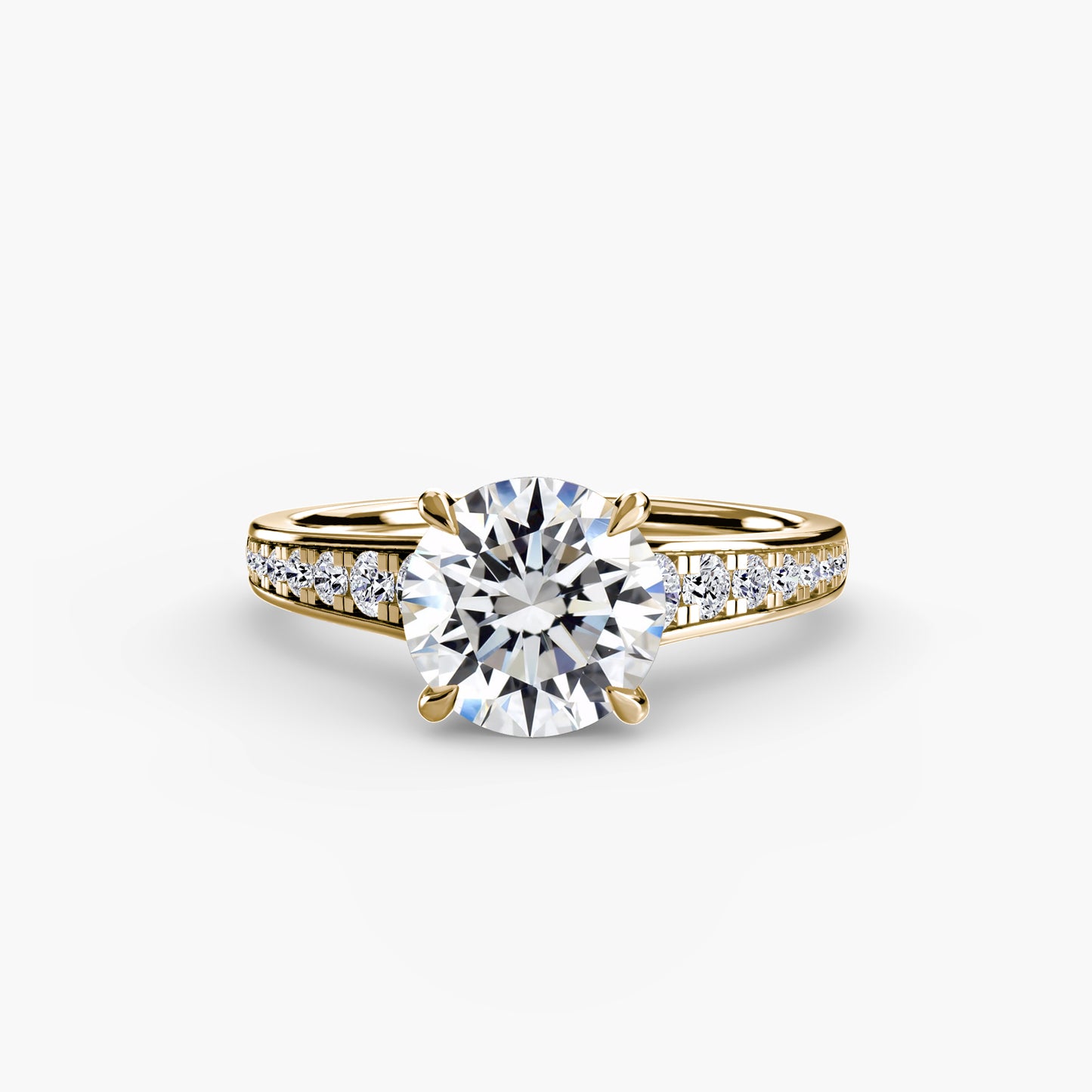 Apex Solitaire diamond ring with Pavé