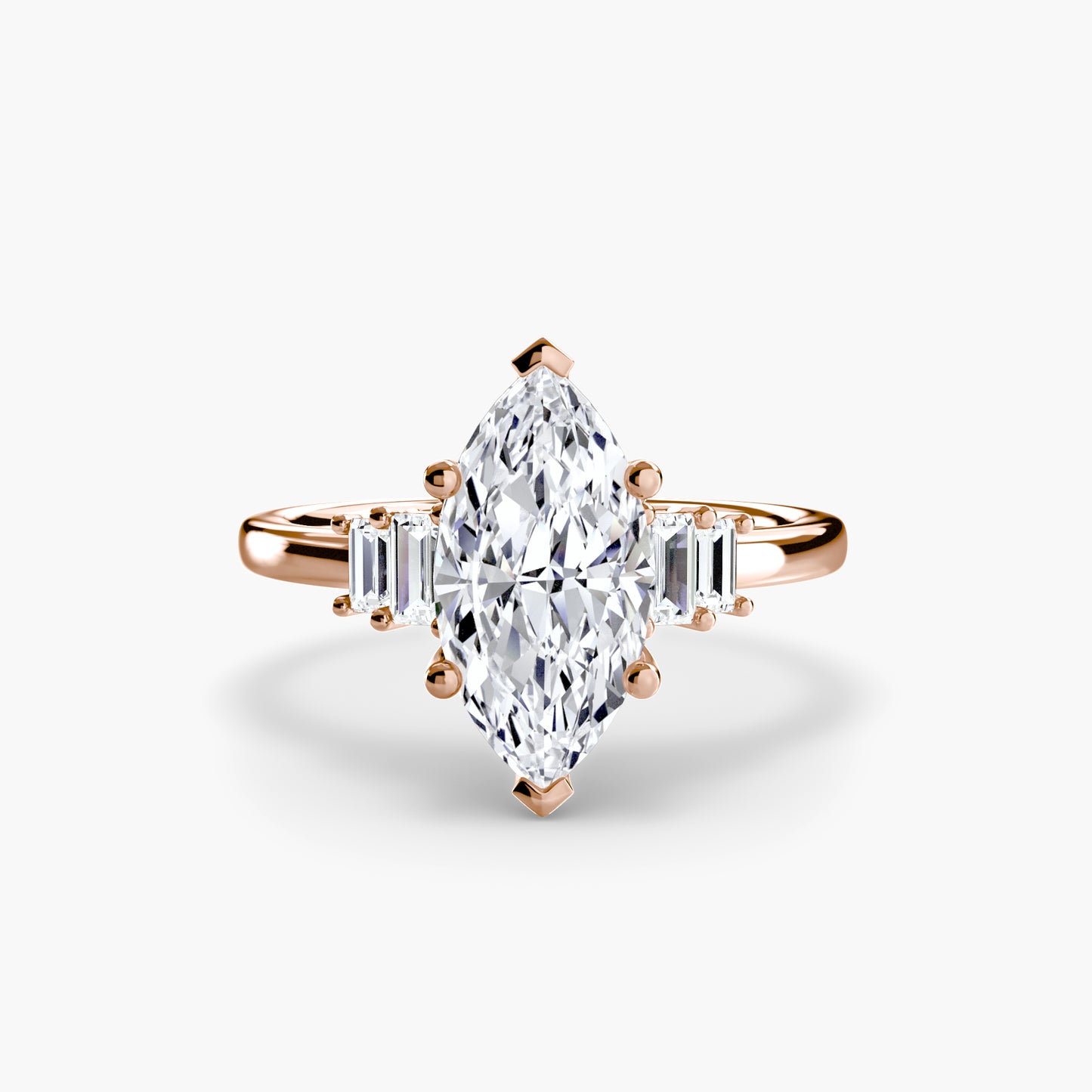 Astoria diamond ring with Baguette Accent