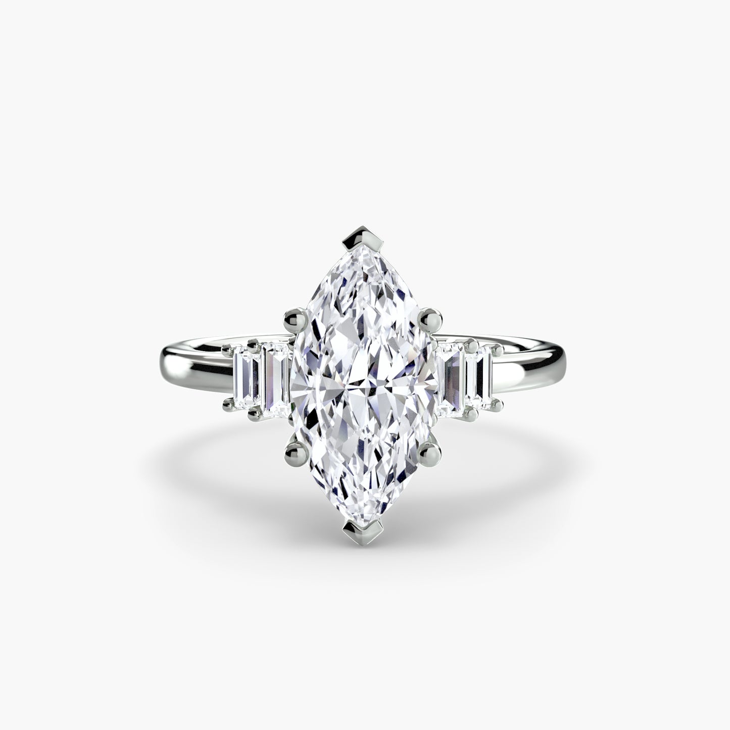 Astoria diamond ring with Baguette Accent
