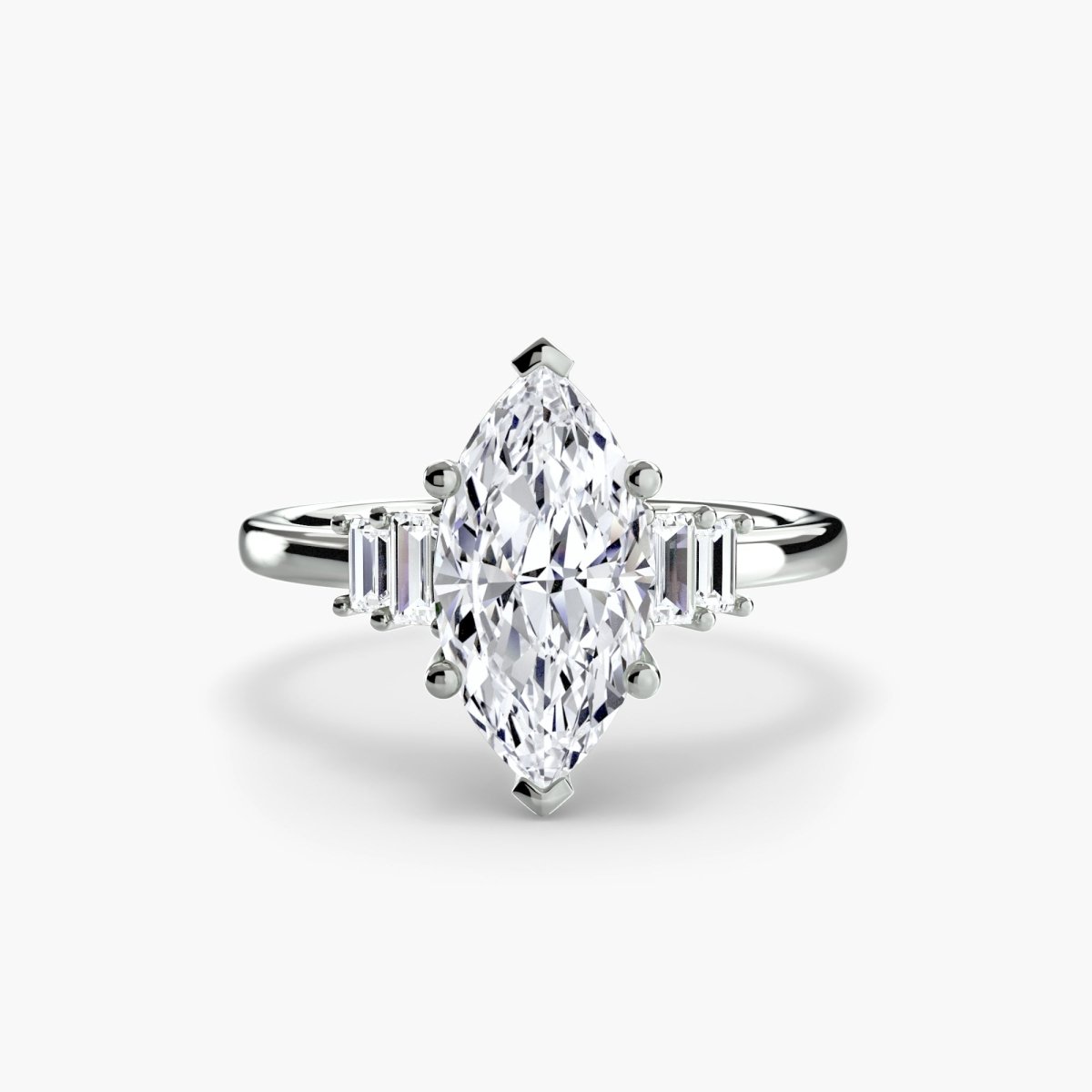 Astoria diamond ring with Baguette Accent | Joaillerie VCL