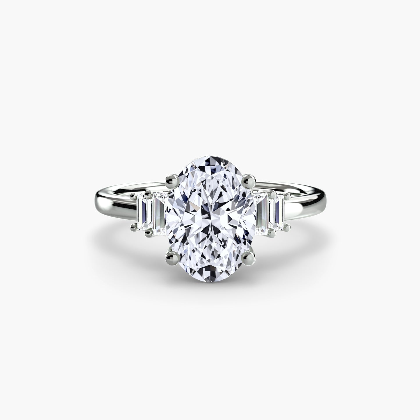 Astoria diamond ring with Baguette Accent