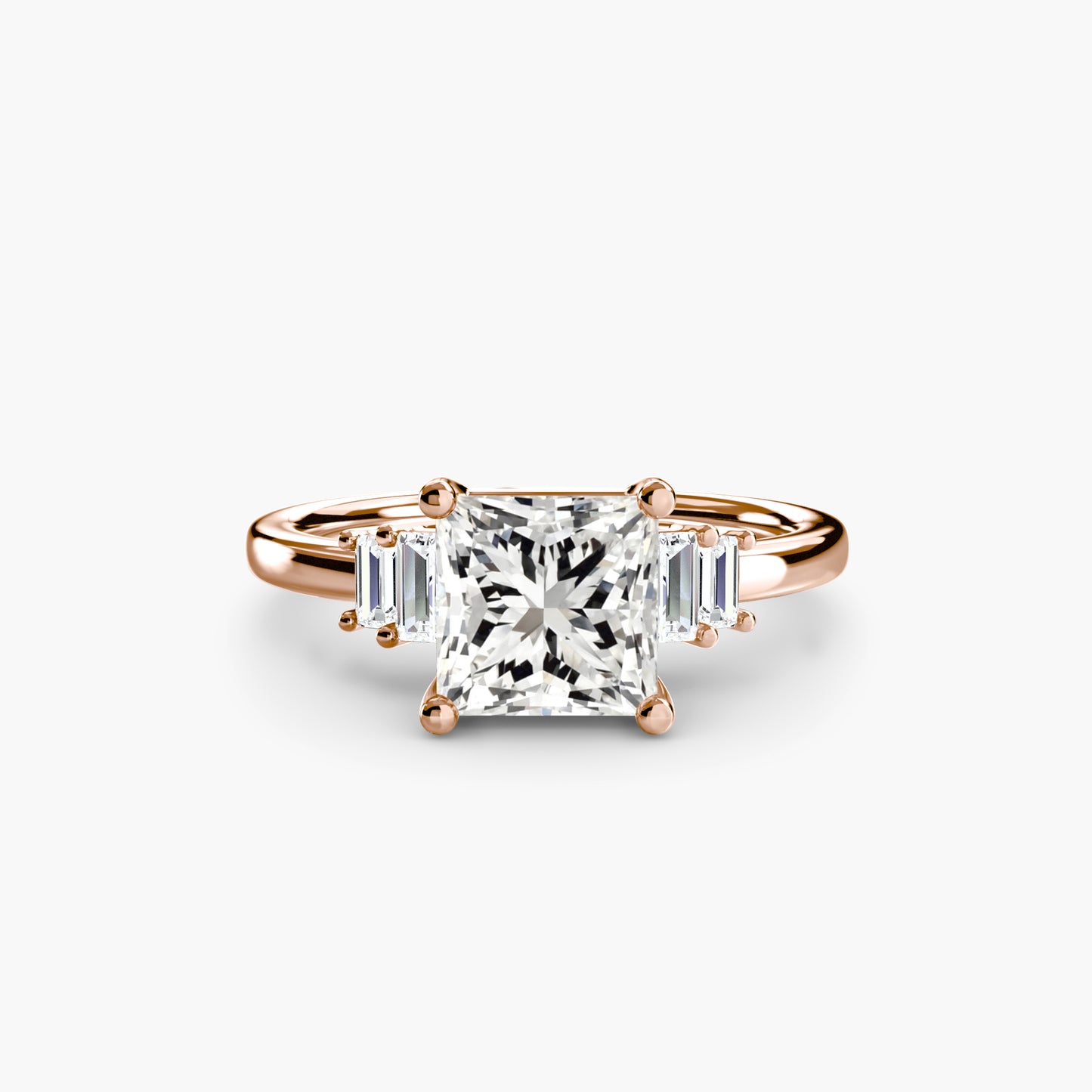 Astoria diamond ring with Baguette Accent
