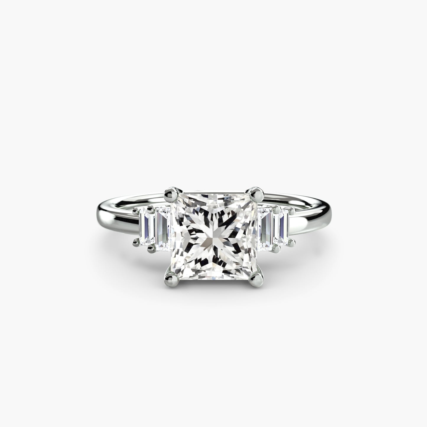 Astoria diamond ring with Baguette Accent