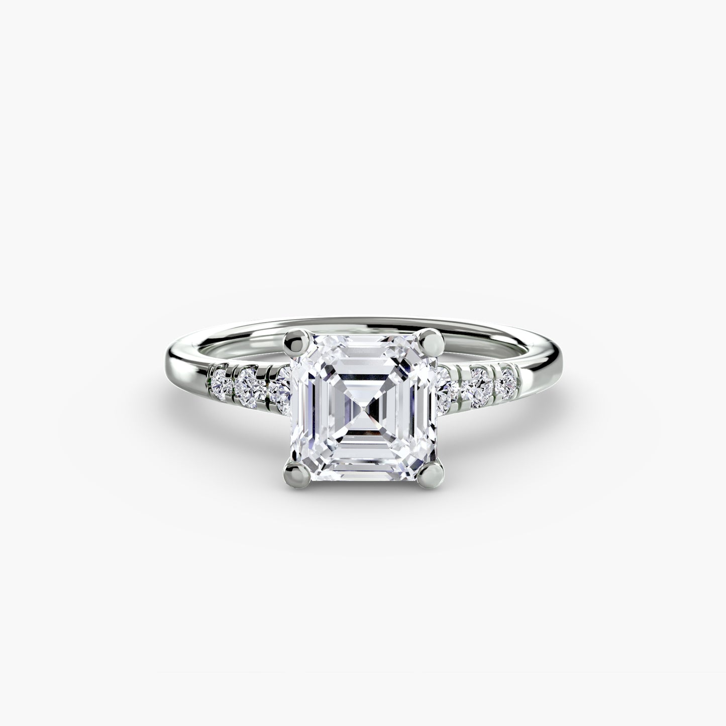 Diamond Solitaire with Shoulder Accents