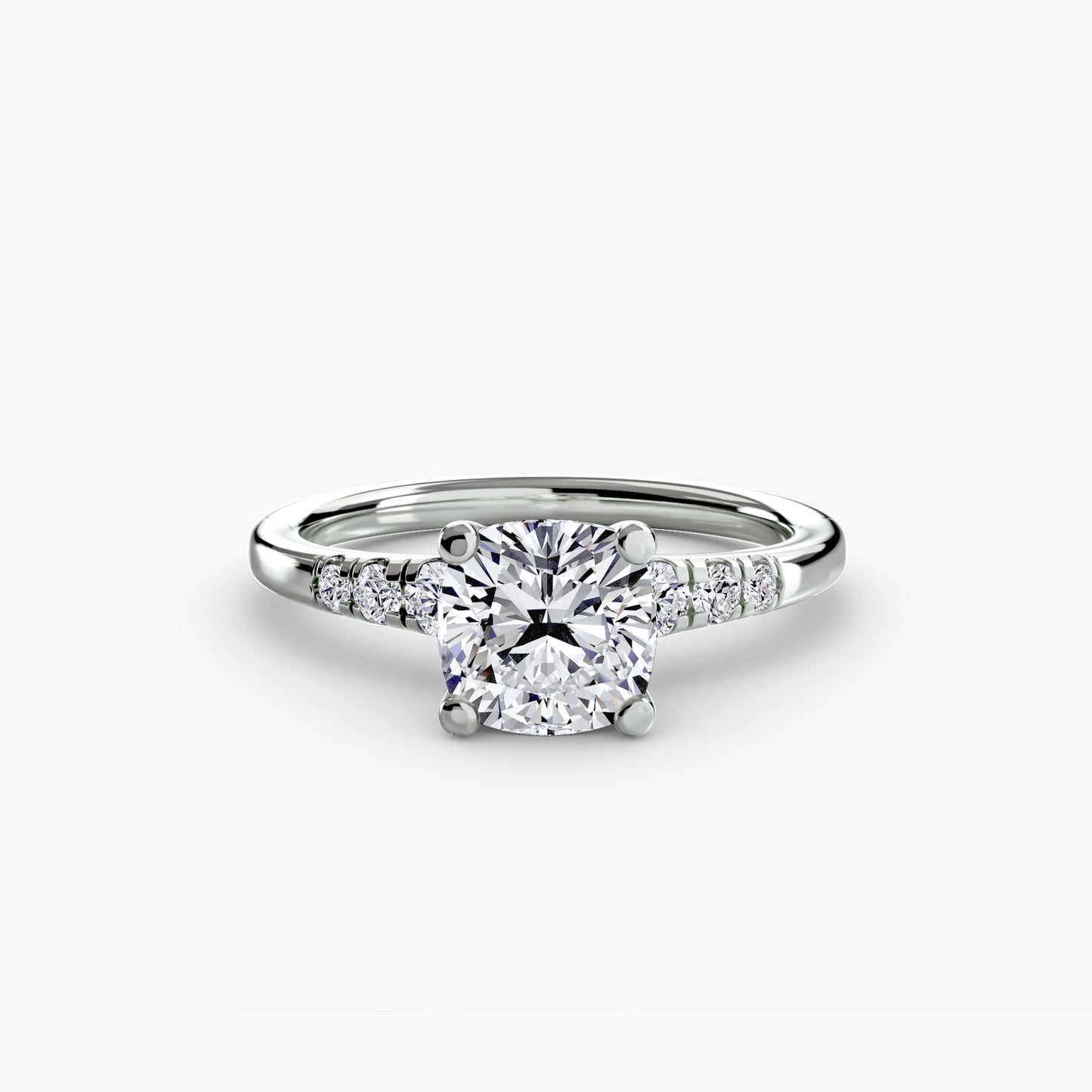Diamond Solitaire with Shoulder Accents