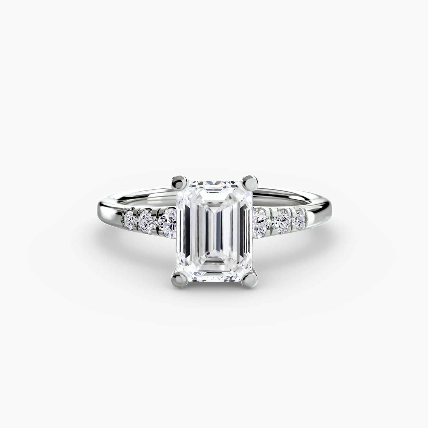 Diamond Solitaire with Shoulder Accents