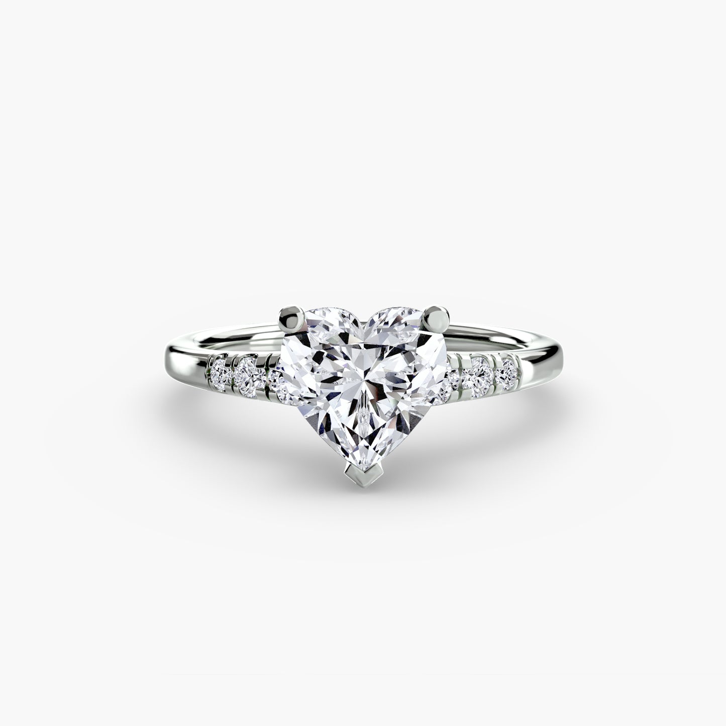 Diamond Solitaire with Shoulder Accents
